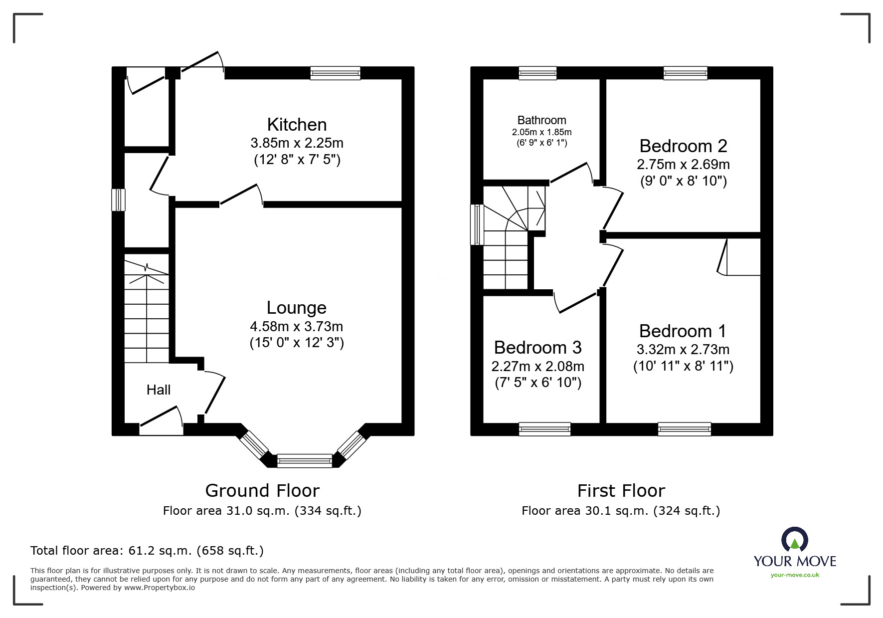 Floorplan of 3 bedroom Semi Detached House for sale, Gurth Avenue, Edenthorpe, South Yorkshire, DN3