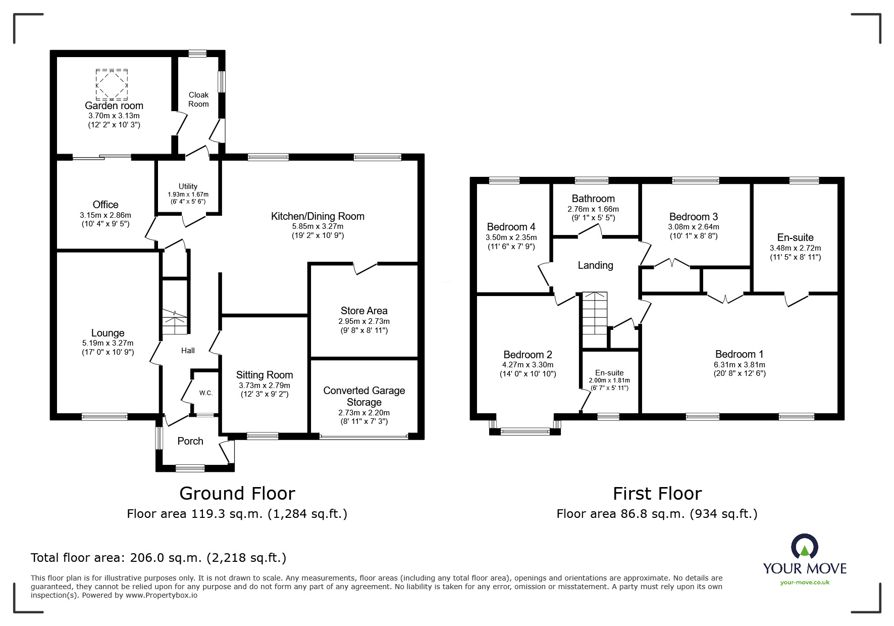 Floorplan of 4 bedroom Detached House for sale, Birch Close, Sprotbrough, South Yorkshire, DN5