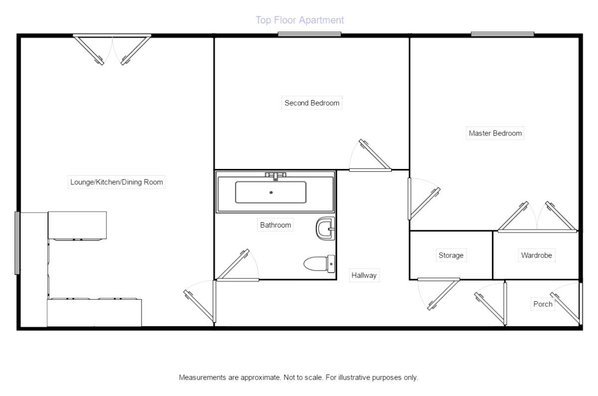 Floorplan of 2 bedroom  Flat to rent, Kilner Court, Denaby Main, South Yorkshire, DN12