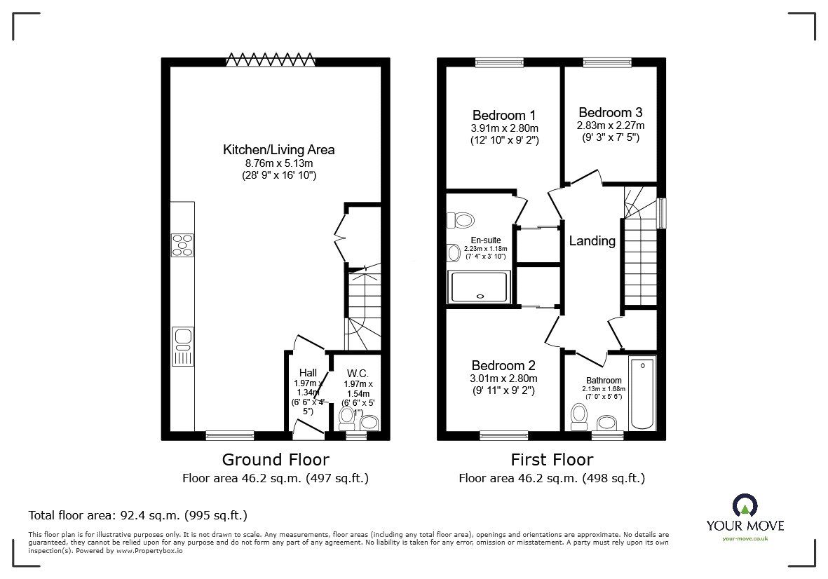 Floorplan of 3 bedroom Semi Detached House for sale, Cygnet Drive, Mexborough, South Yorkshire, S64