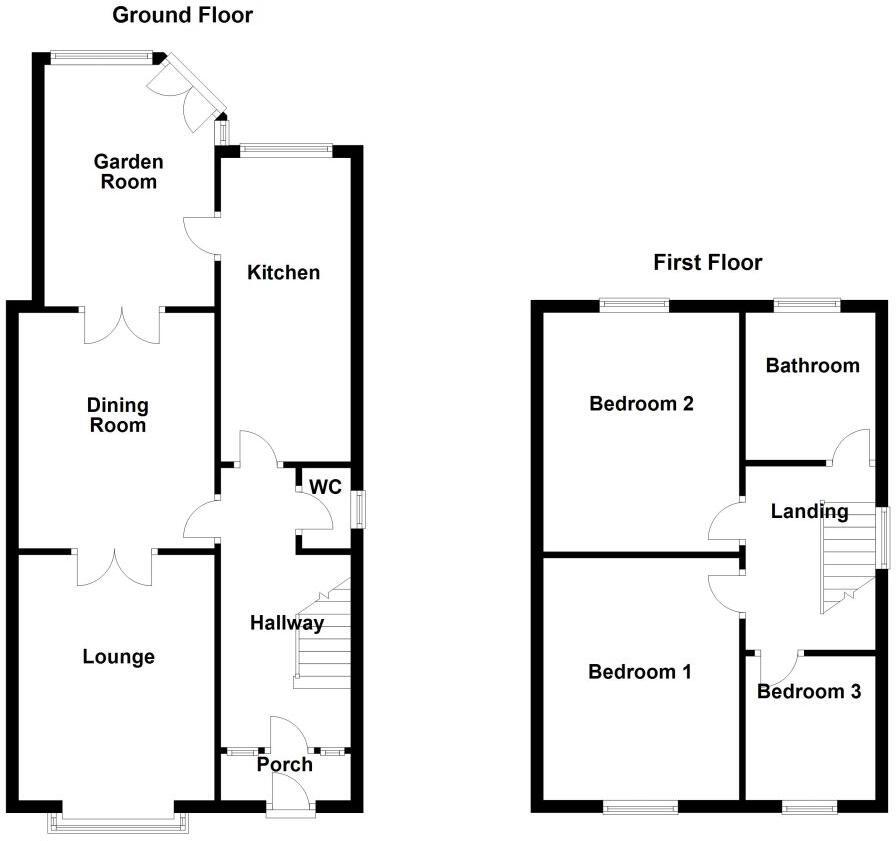 Floorplan of 3 bedroom Semi Detached House for sale, Finch Road, Doncaster, South Yorkshire, DN4