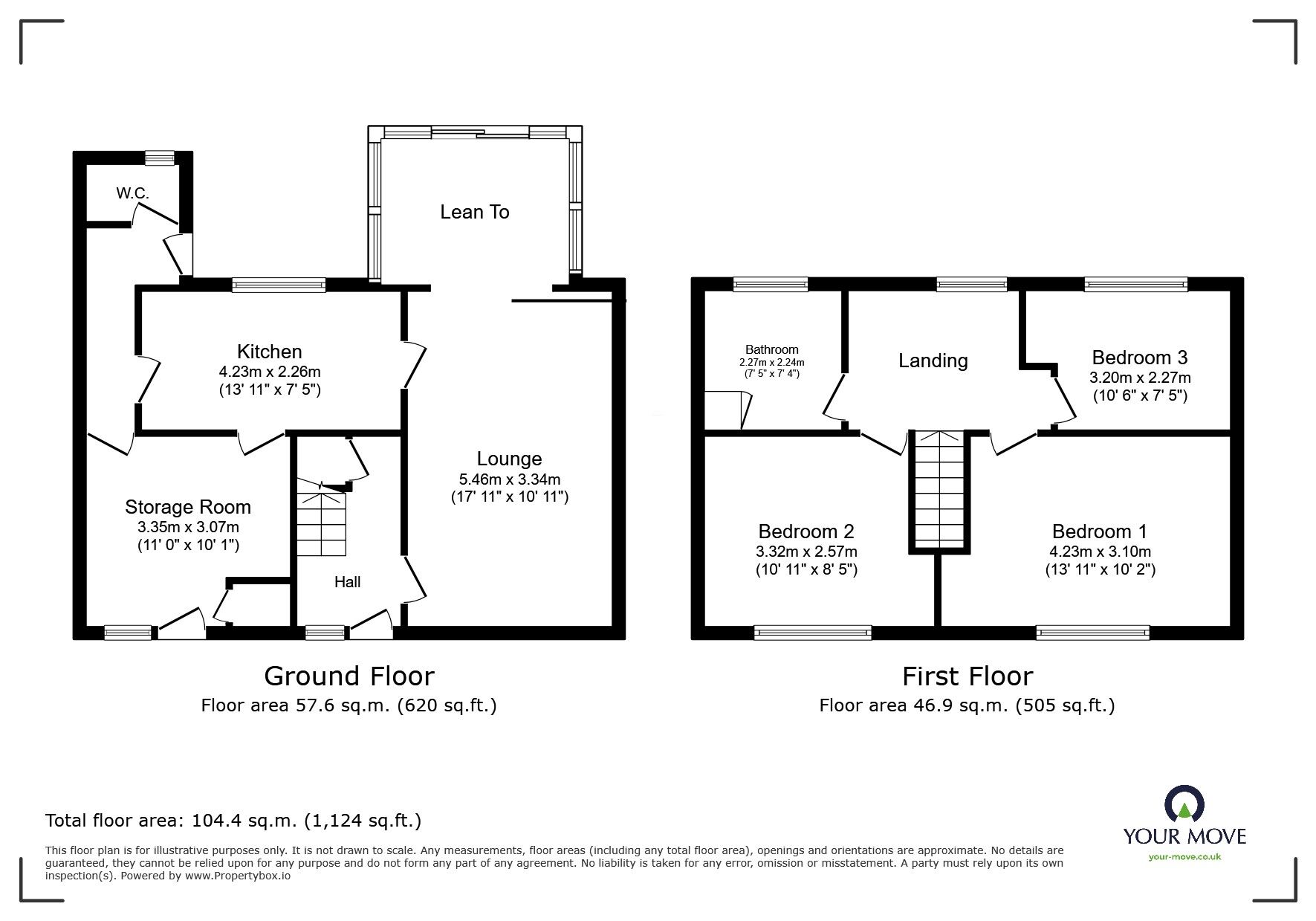 Floorplan of 3 bedroom Mid Terrace House for sale, Irwell Gardens, Cantley, Doncaster, South Yorkshire, DN4