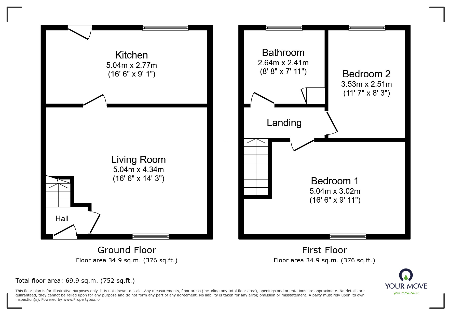 Floorplan of 3 bedroom Mid Terrace House for sale, Victoria Road, Askern, South Yorkshire, DN6