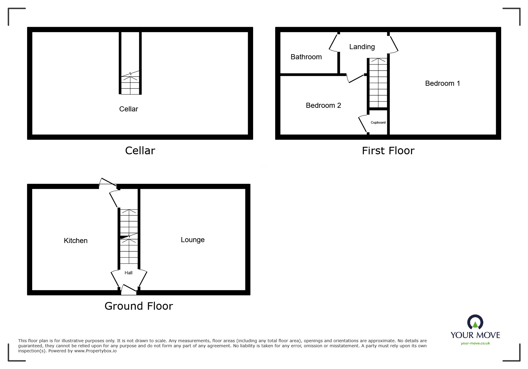 Floorplan of 2 bedroom Mid Terrace House to rent, Hirst Gate, Mexborough, South Yorkshire, S64