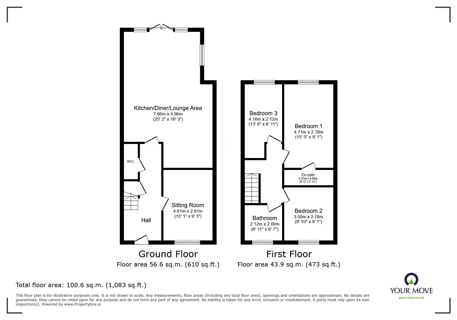Floorplan of 3 bedroom Semi Detached House for sale, Millers Court, Waddingham, Lincolnshire, DN21