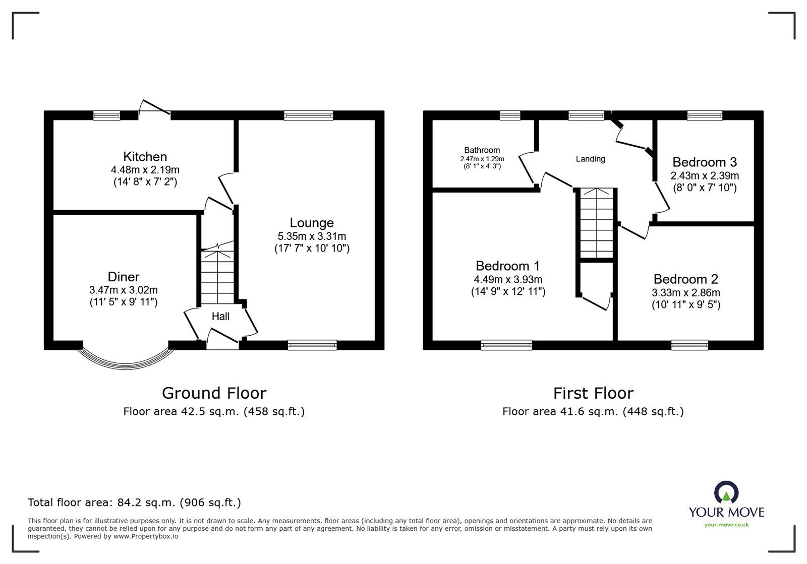 Floorplan of 3 bedroom Semi Detached House for sale, Great North Road, Woodlands, Doncaster, DN6