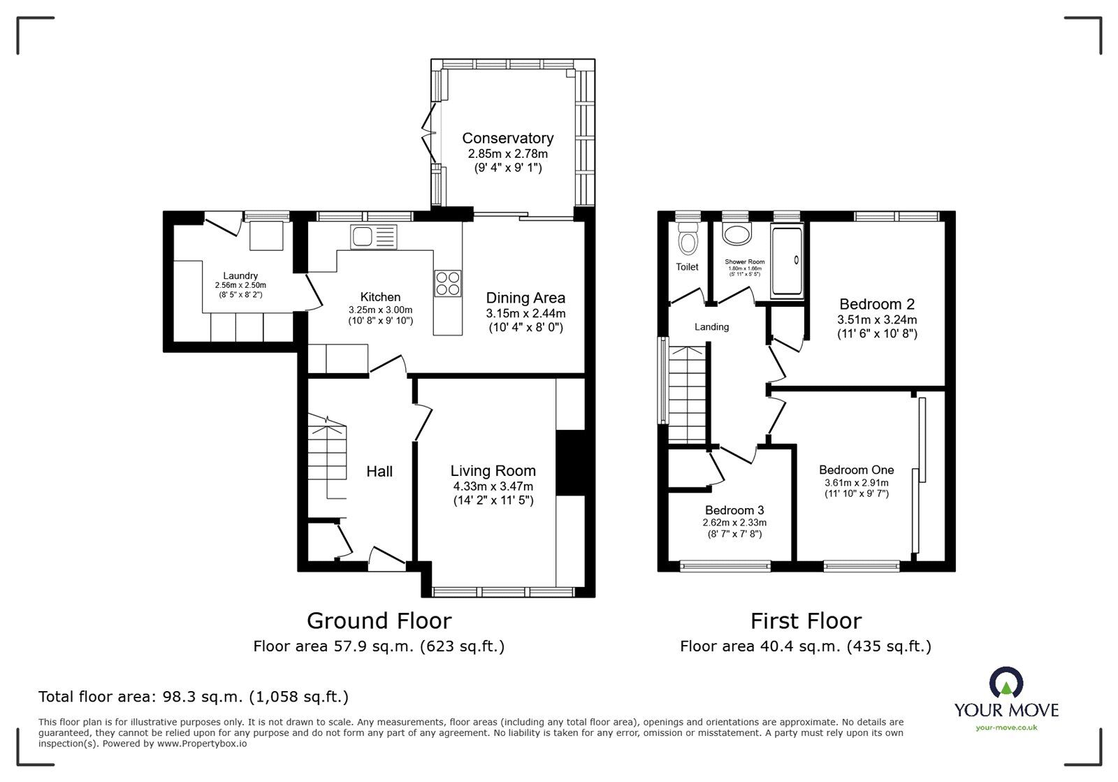 Floorplan of 3 bedroom Semi Detached House for sale, Whiphill Close, Doncaster, South Yorkshire, DN4