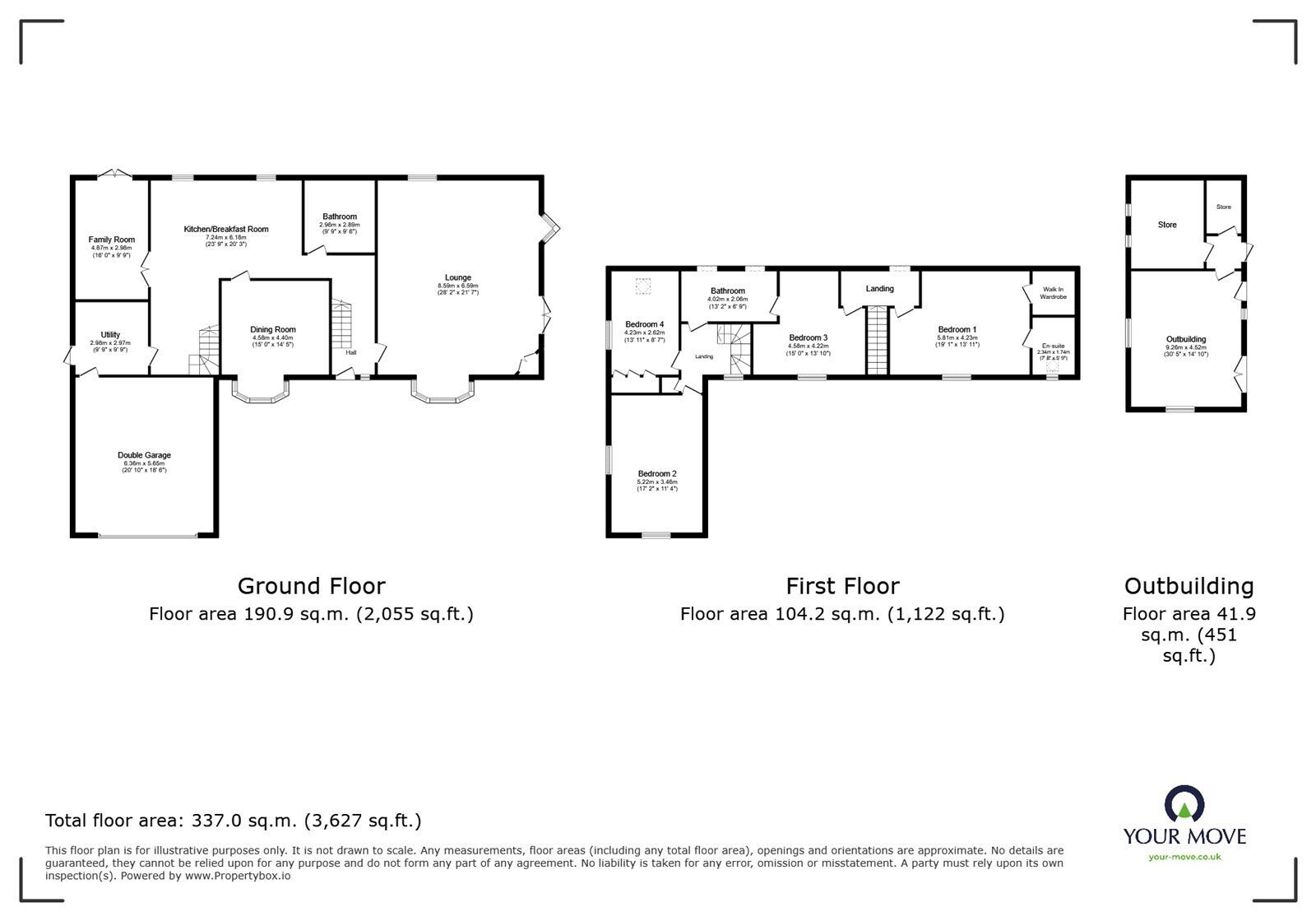 Floorplan of 4 bedroom Detached House for sale, Thorne Road, Edenthorpe, South Yorkshire, DN3