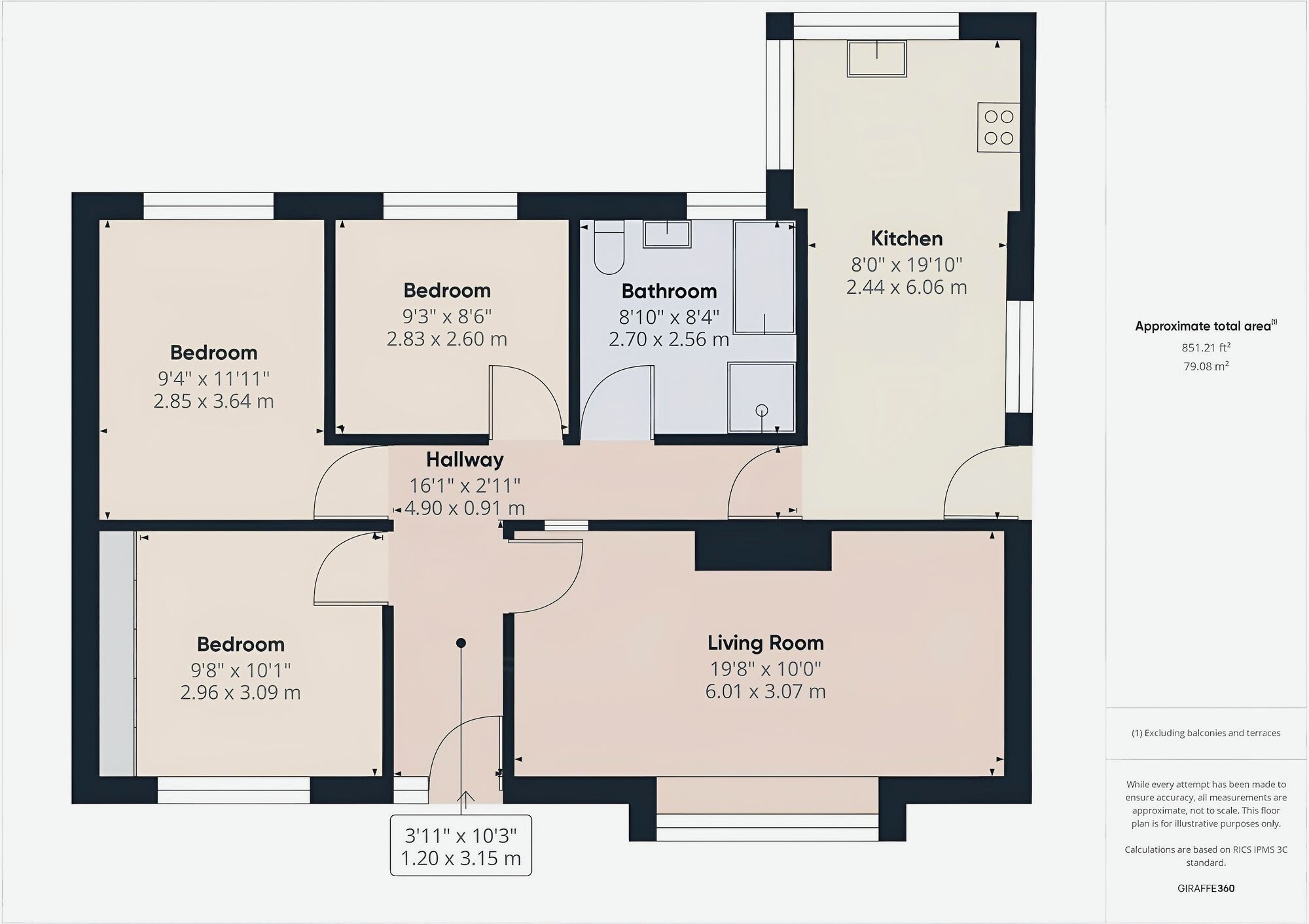 Floorplan of 3 bedroom Detached Bungalow for sale, High Street, Campsall, South Yorkshire, DN6