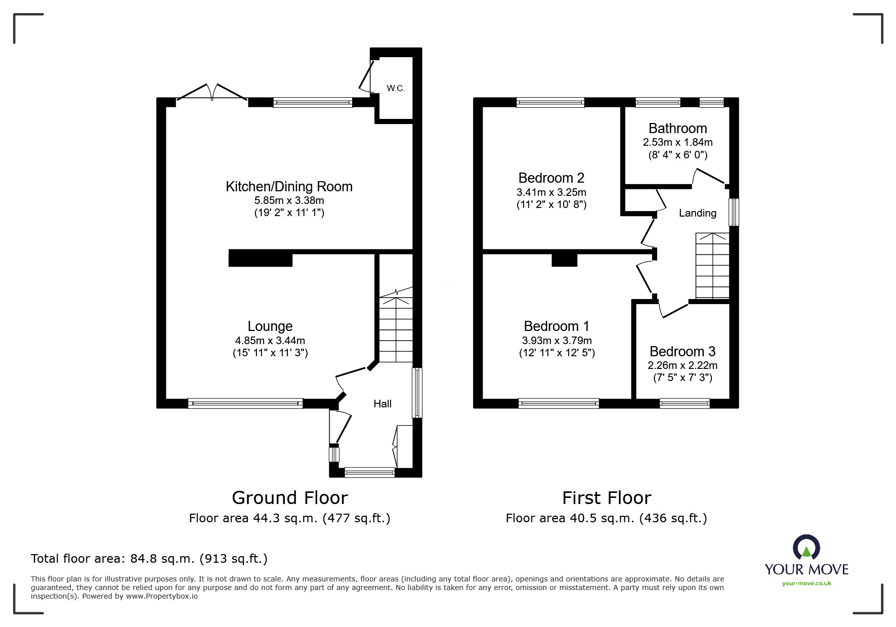 Floorplan of 3 bedroom Semi Detached House for sale, Ashfield Road, Balby, Doncaster, South Yorkshire, DN4