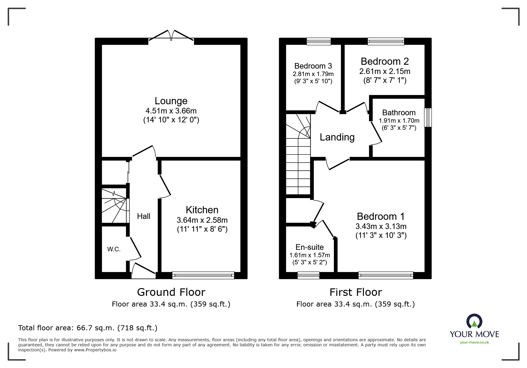 Floorplan of 3 bedroom Semi Detached House for sale, Astcote Court, Kirk Sandall, South Yorkshire, DN3