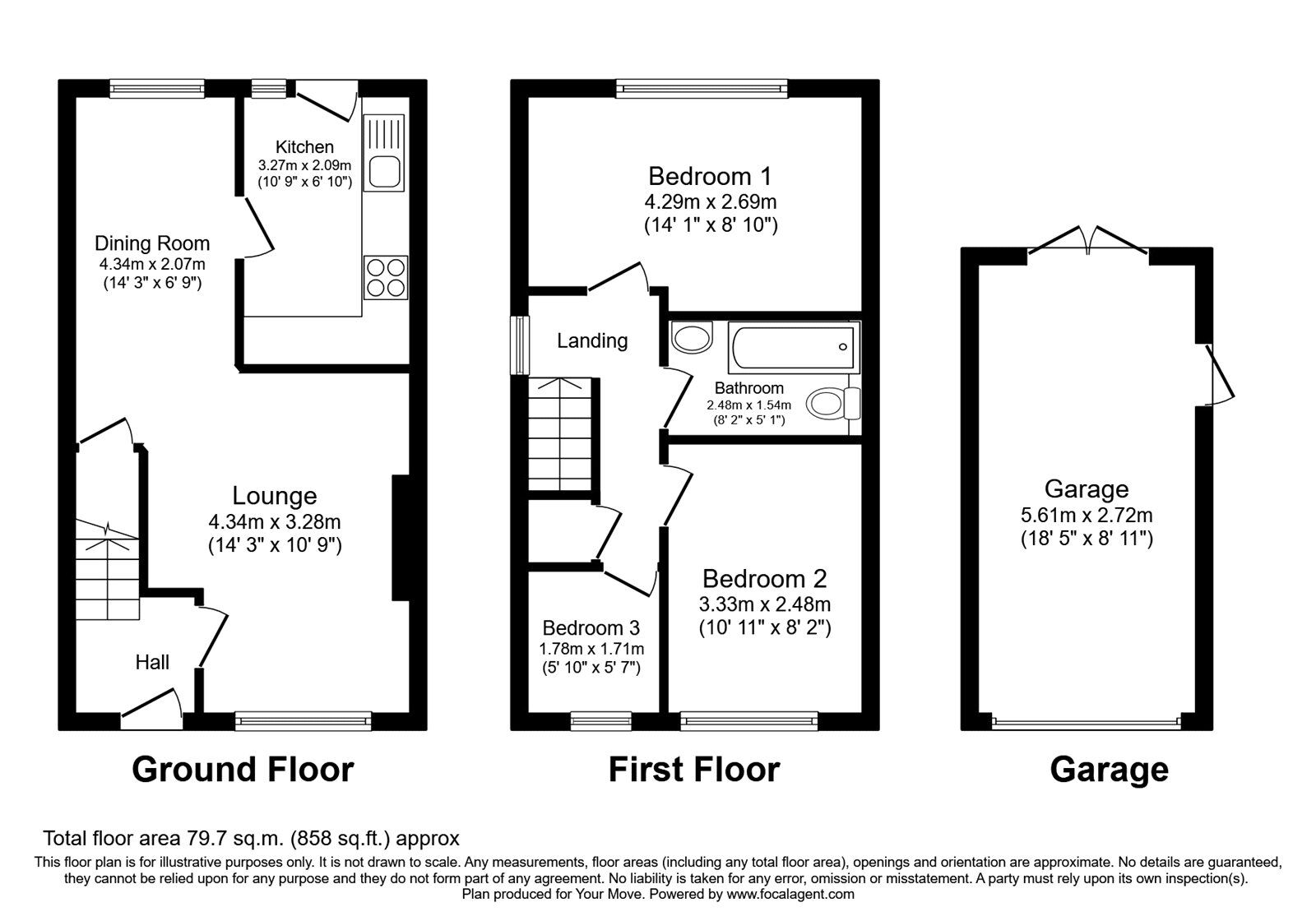 Floorplan of 3 bedroom Semi Detached House to rent, Campsall Park Road, Campsall, South Yorkshire, DN6