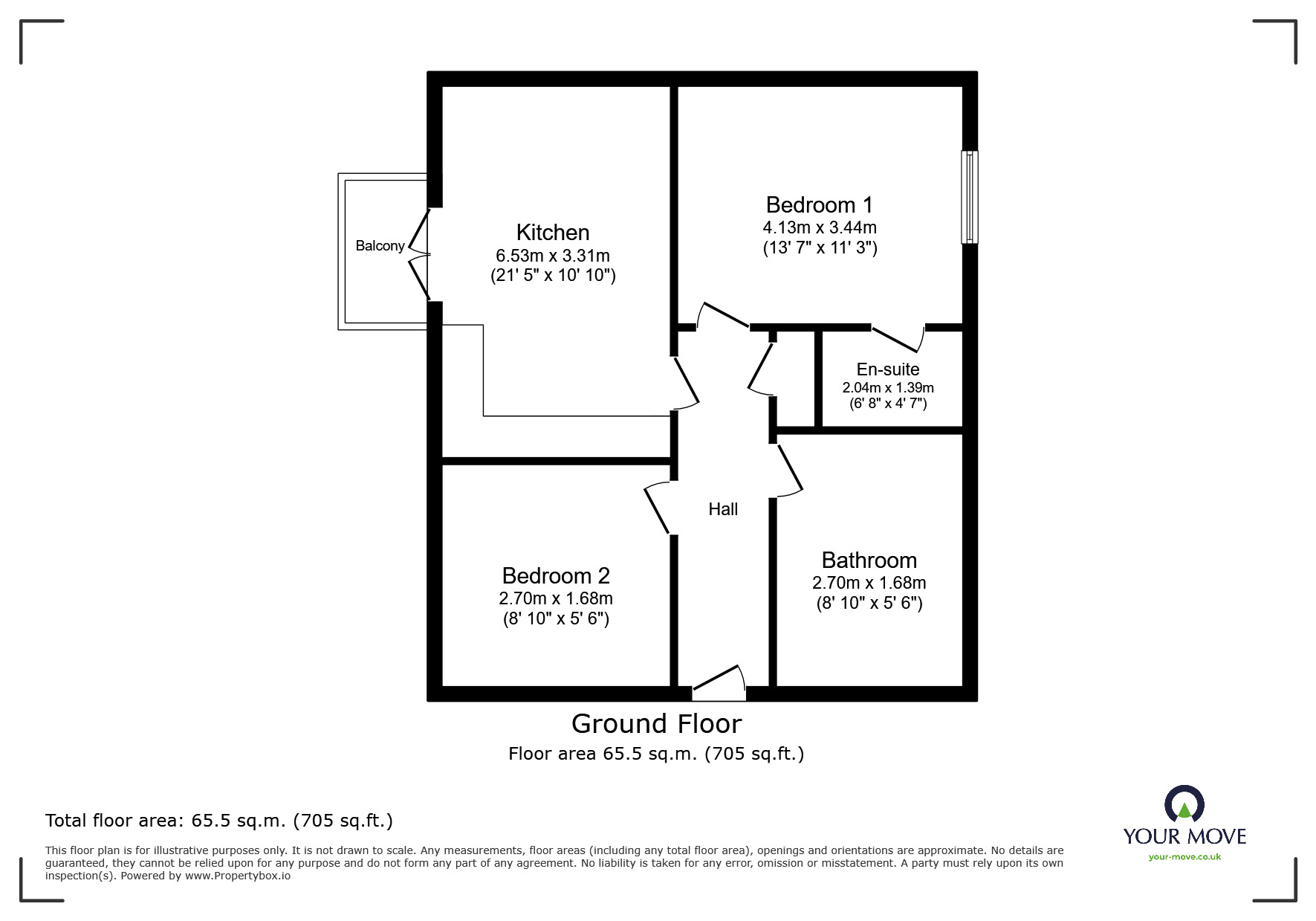 Floorplan of 2 bedroom  Flat to rent, Olympus Close, Auckley, South Yorkshire, DN9