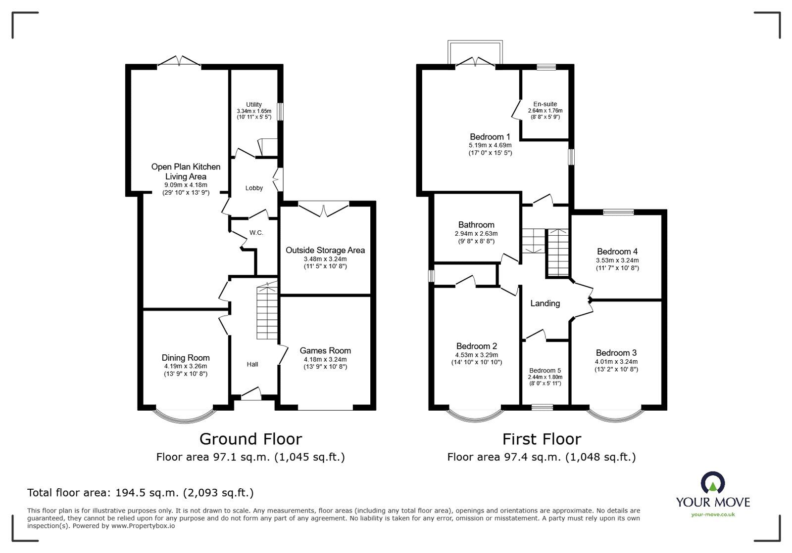 Floorplan of 5 bedroom Detached House for sale, Park Avenue, Sprotbrough, South Yorkshire, DN5