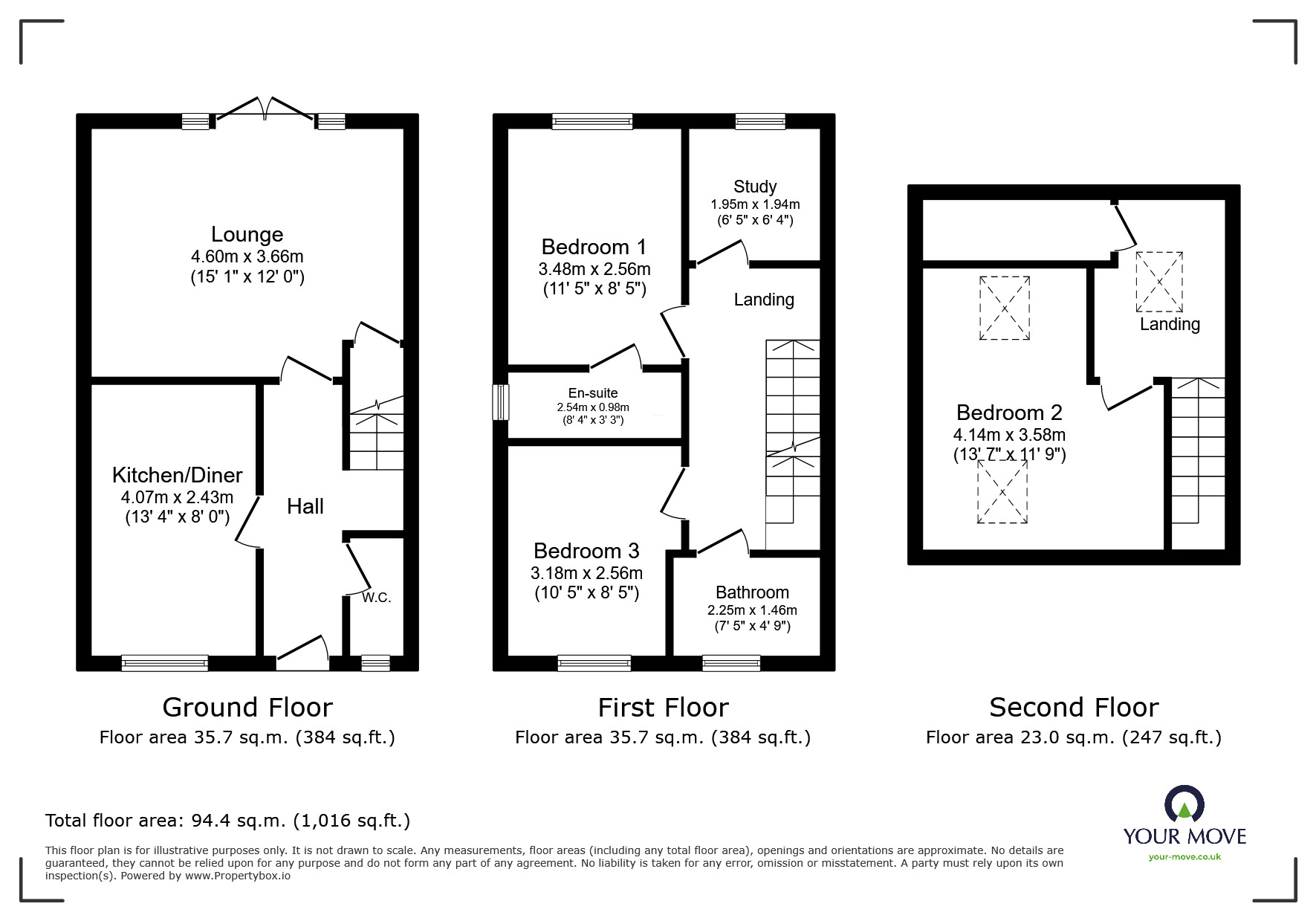 Floorplan of 3 bedroom End Terrace House for sale, Owston Road, Carcroft, Doncaster, South Yorkshire, DN6