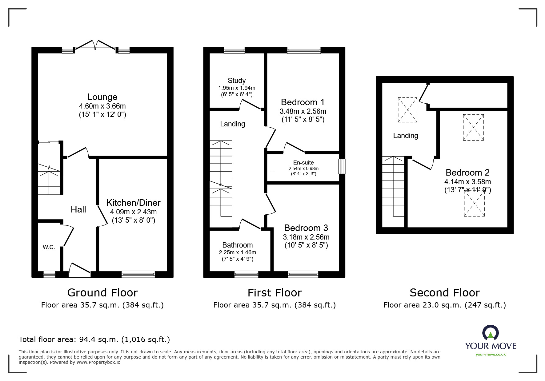 Floorplan of 3 bedroom End Terrace House for sale, Owston Road, Carcroft, Doncaster, South Yorkshire, DN6