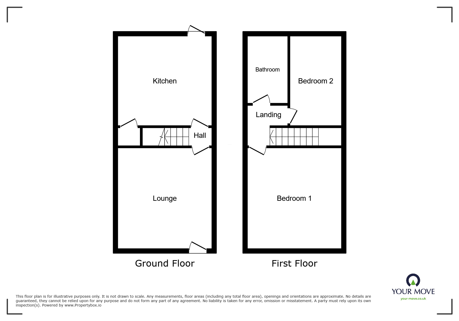 Floorplan of 2 bedroom End Terrace House to rent, Queens Road, Askern, South Yorkshire, DN6