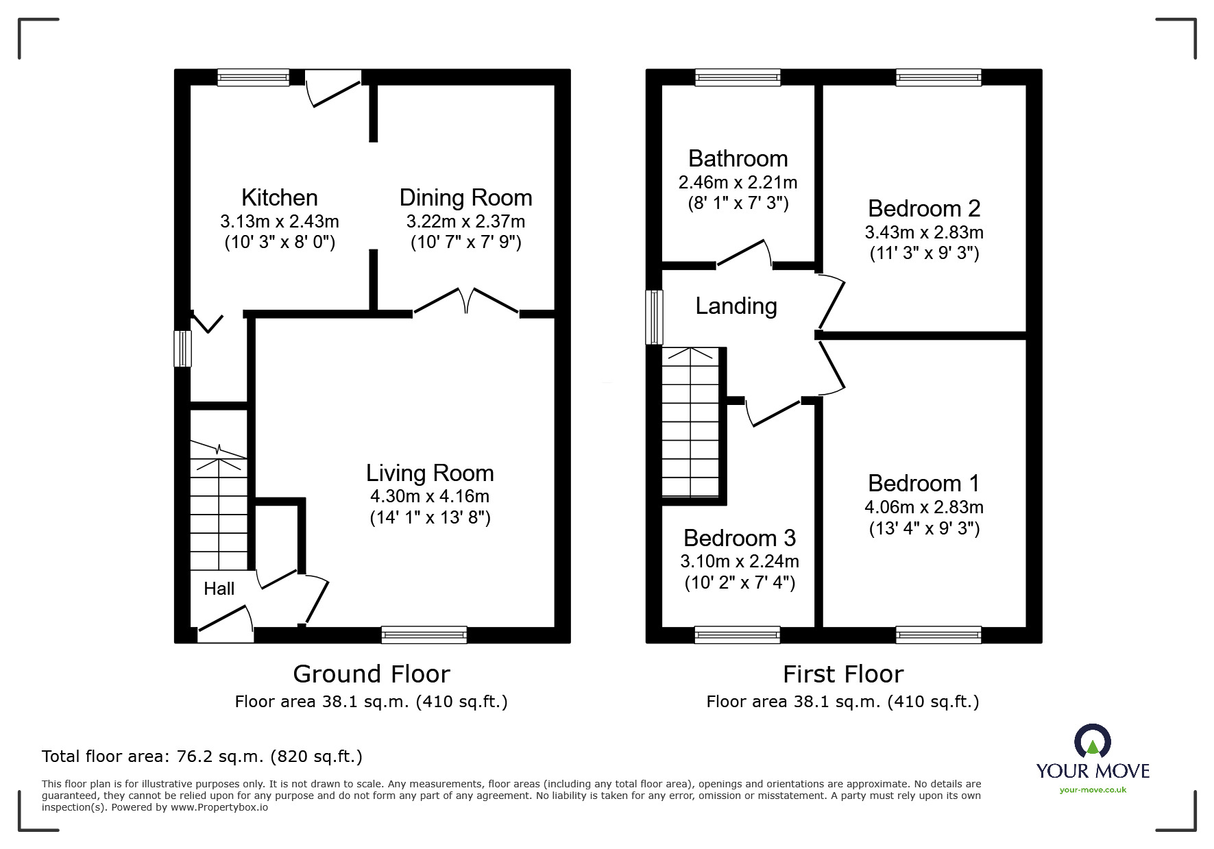 Floorplan of 3 bedroom Semi Detached House for sale, Howden Avenue, Skellow, South Yorkshire, DN6