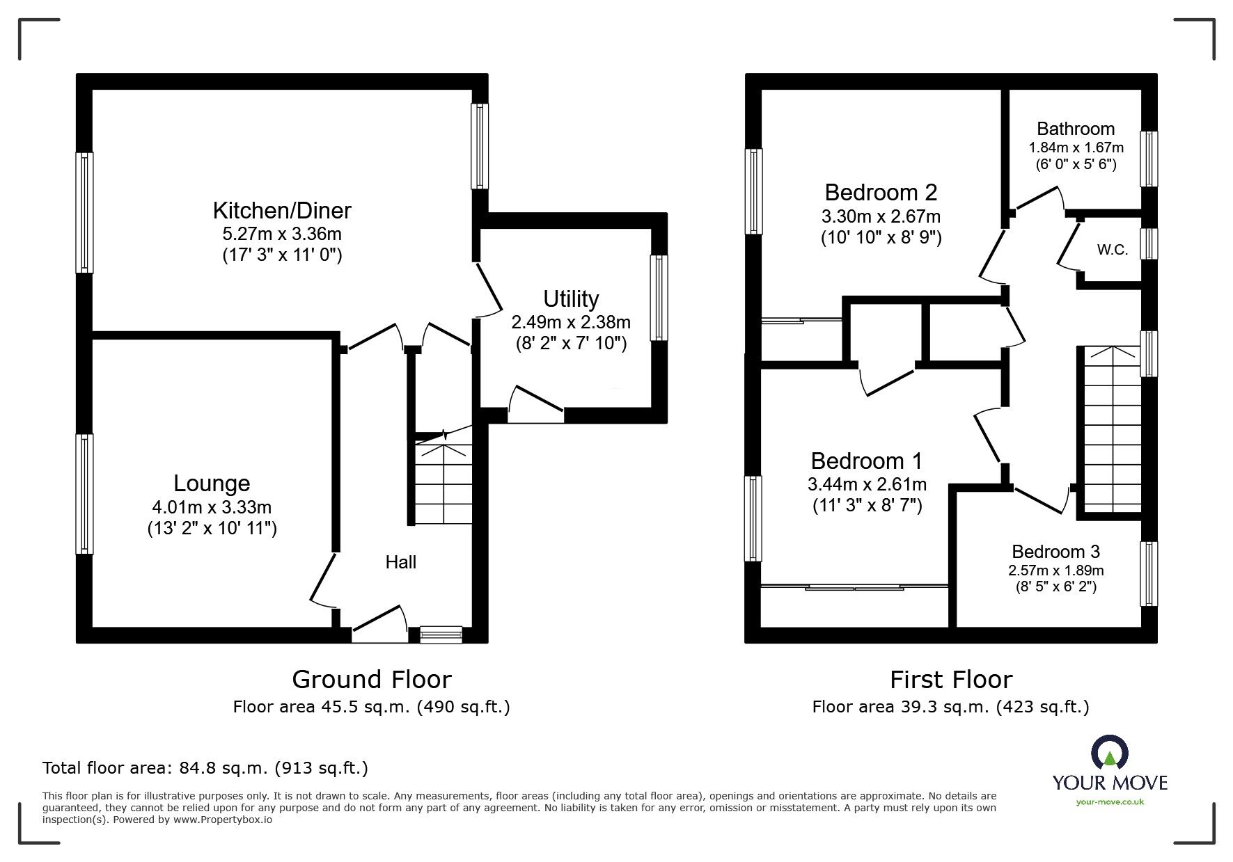 Floorplan of 3 bedroom Semi Detached House for sale, Scott Crescent, Edenthorpe, South Yorkshire, DN3