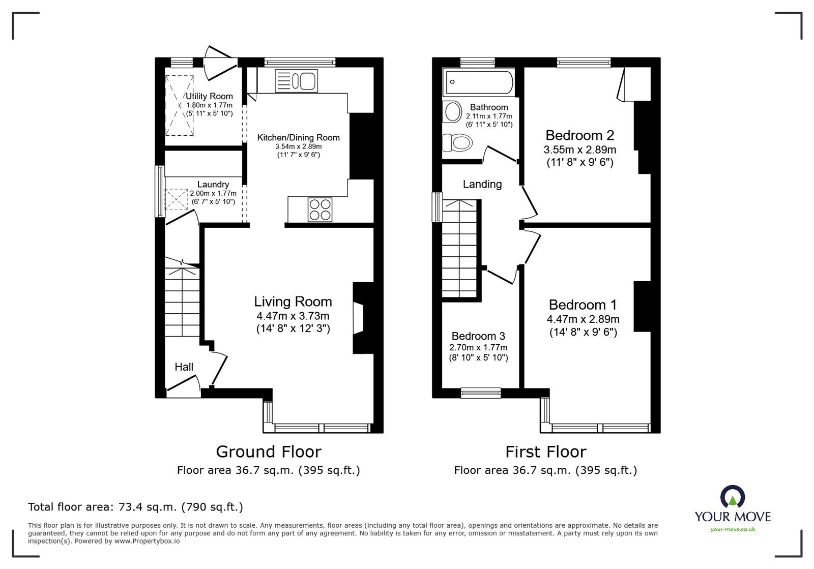 Floorplan of 3 bedroom Semi Detached House for sale, Winholme, Armthorpe, South Yorkshire, DN3