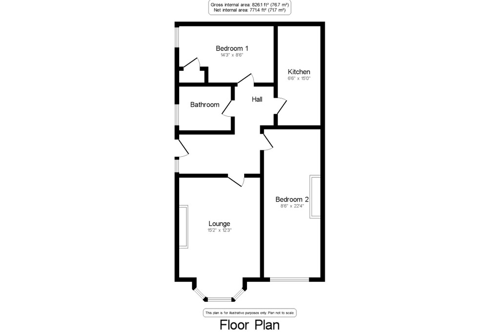 Floorplan of 2 bedroom Flat to rent, Thorne Road, Doncaster, South Yorkshire, DN2