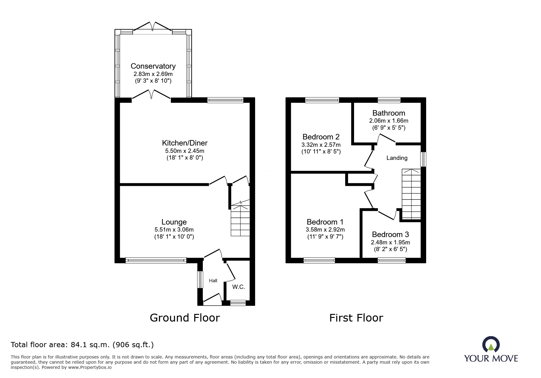 Floorplan of 3 bedroom Detached House for sale, Nettlehome, Hatfield, South Yorkshire, DN7