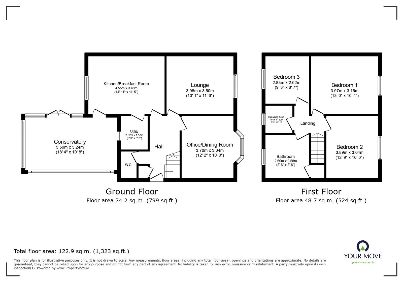 Floorplan of 3 bedroom Semi Detached House for sale, Brecks Lane, Kirk Sandall, South Yorkshire, DN3