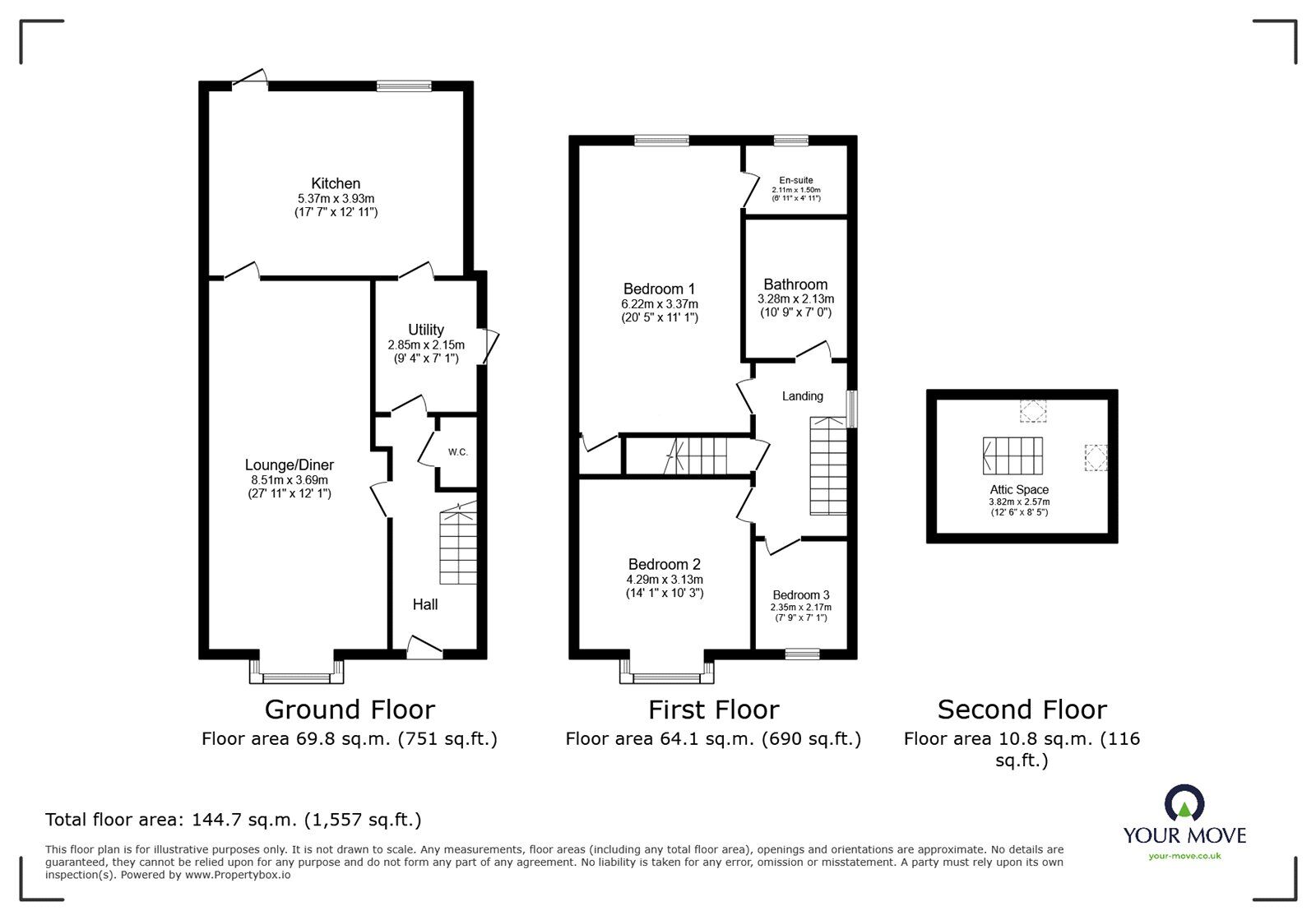 Floorplan of 4 bedroom Semi Detached House for sale, Mill Lane, Warmsworth, South Yorkshire, DN4
