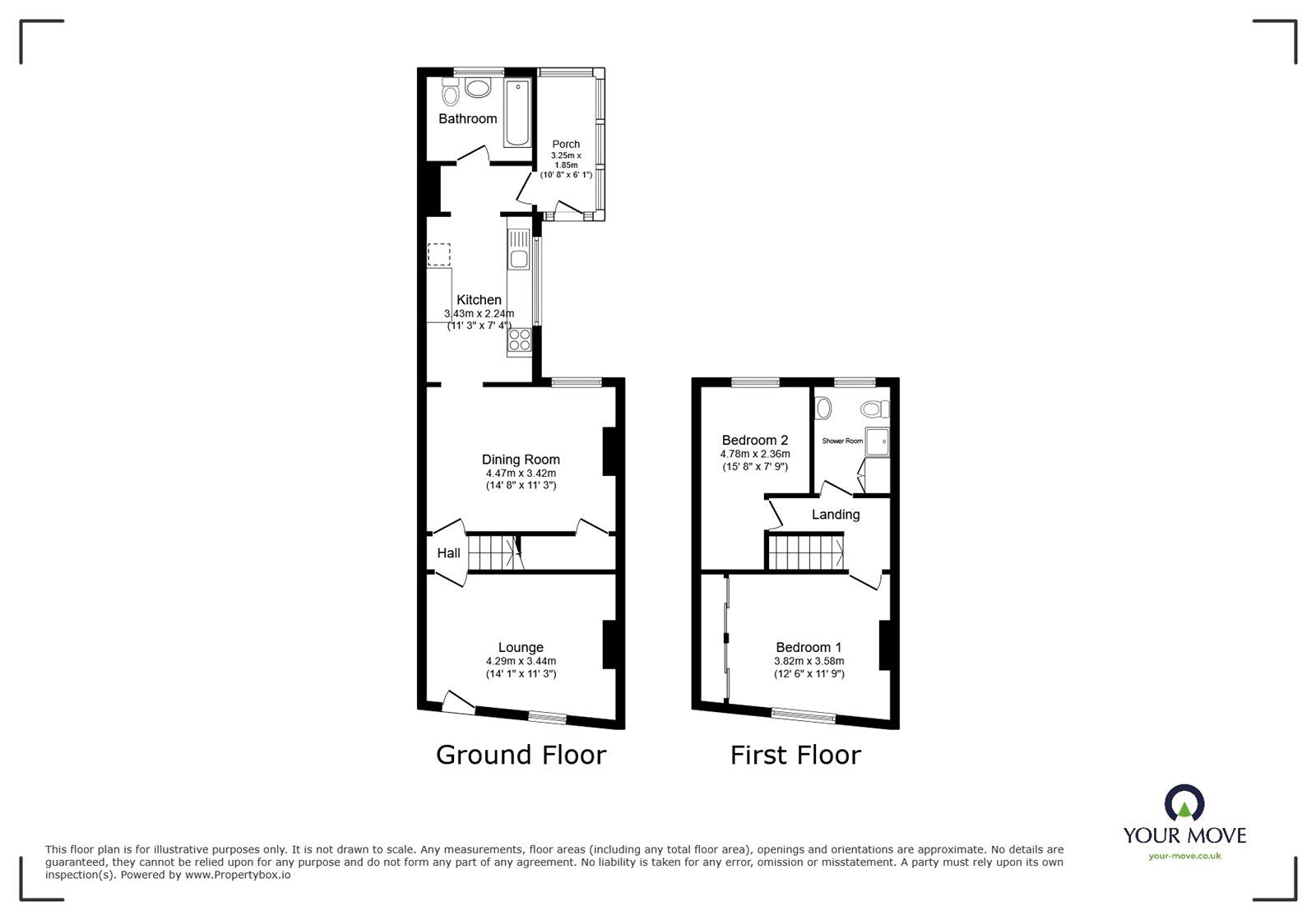 Floorplan of 2 bedroom End Terrace House for sale, Station Road, Norton, South Yorkshire, DN6