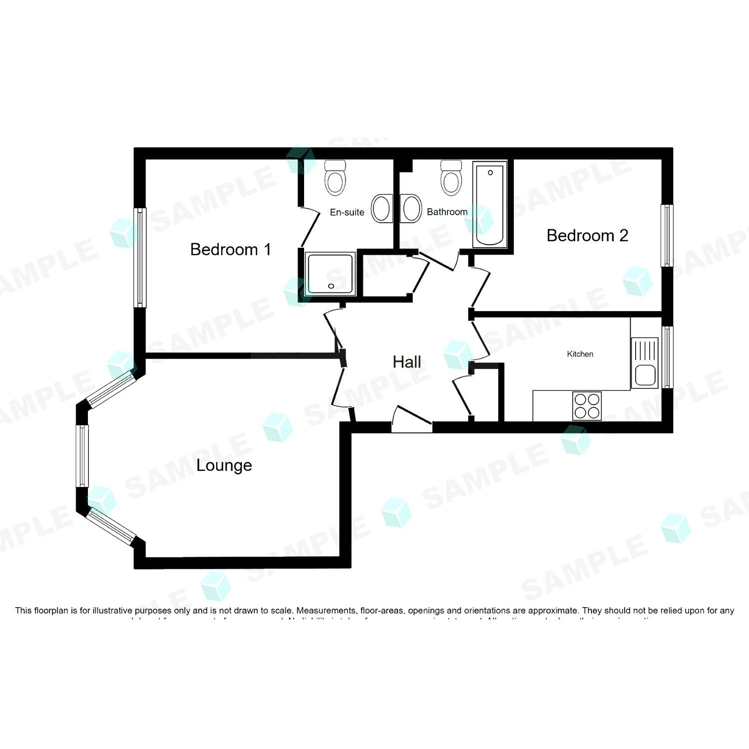 Floorplan of 2 bedroom Flat for sale, Jenkinson Grove, Armthorpe, South Yorkshire, DN3