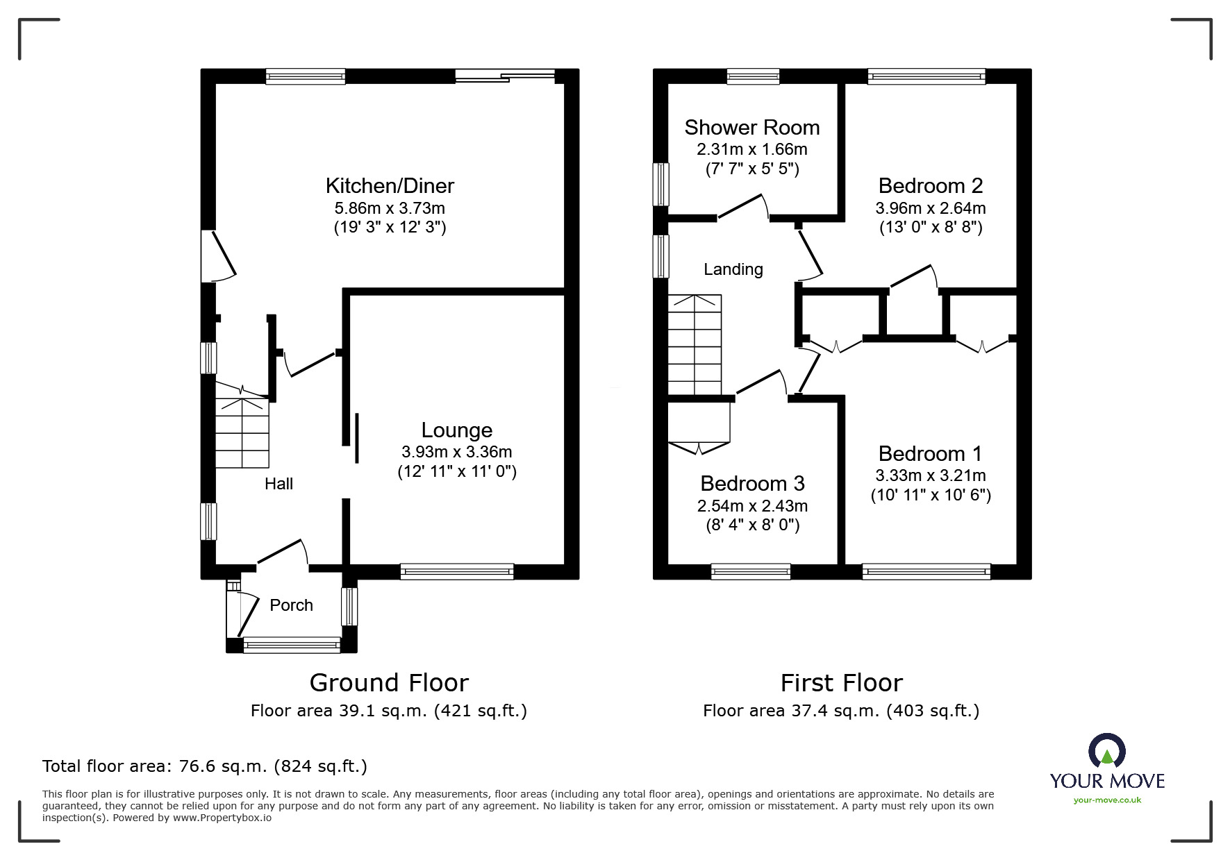 Floorplan of 3 bedroom Semi Detached House for sale, Micklebring Grove, Conisbrough, South Yorkshire, DN12