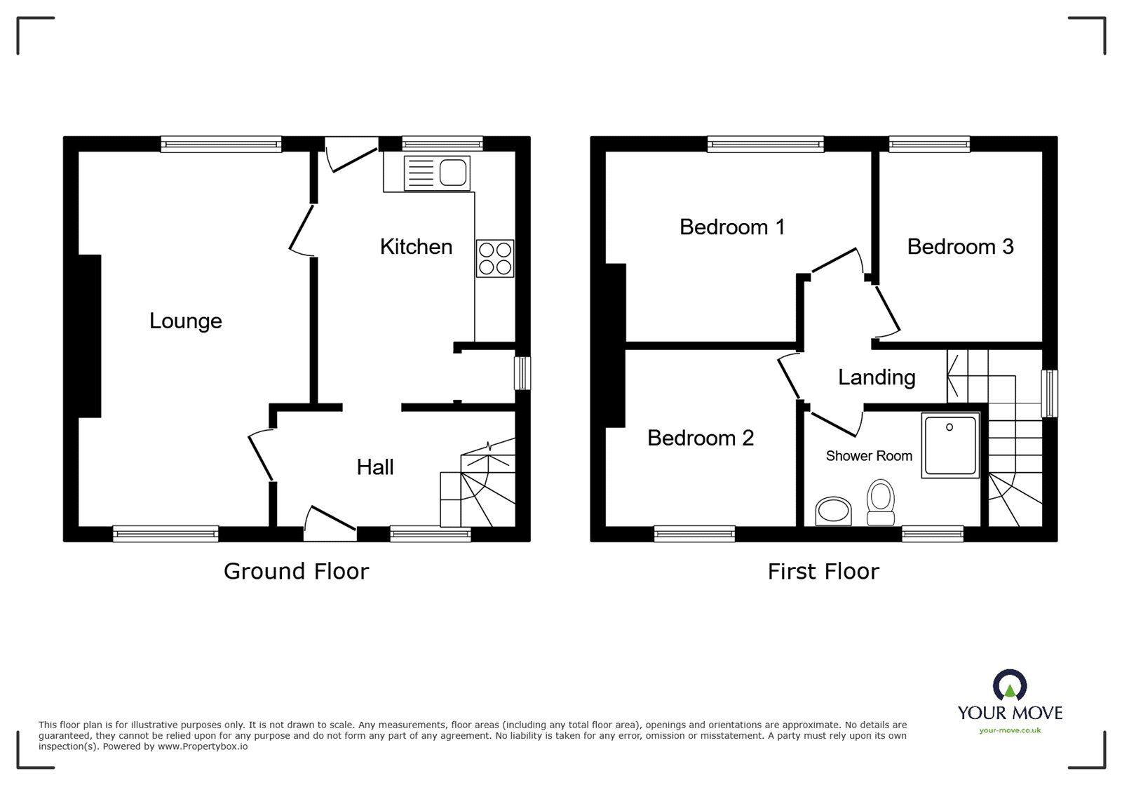 Floorplan of 3 bedroom End Terrace House for sale, Lloyds Terrace, Dunscroft, South Yorkshire, DN7