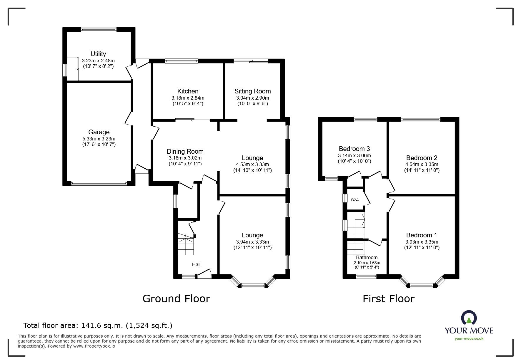 Floorplan of 3 bedroom Detached House for sale, Clovelly Road, Edenthorpe, South Yorkshire, DN3