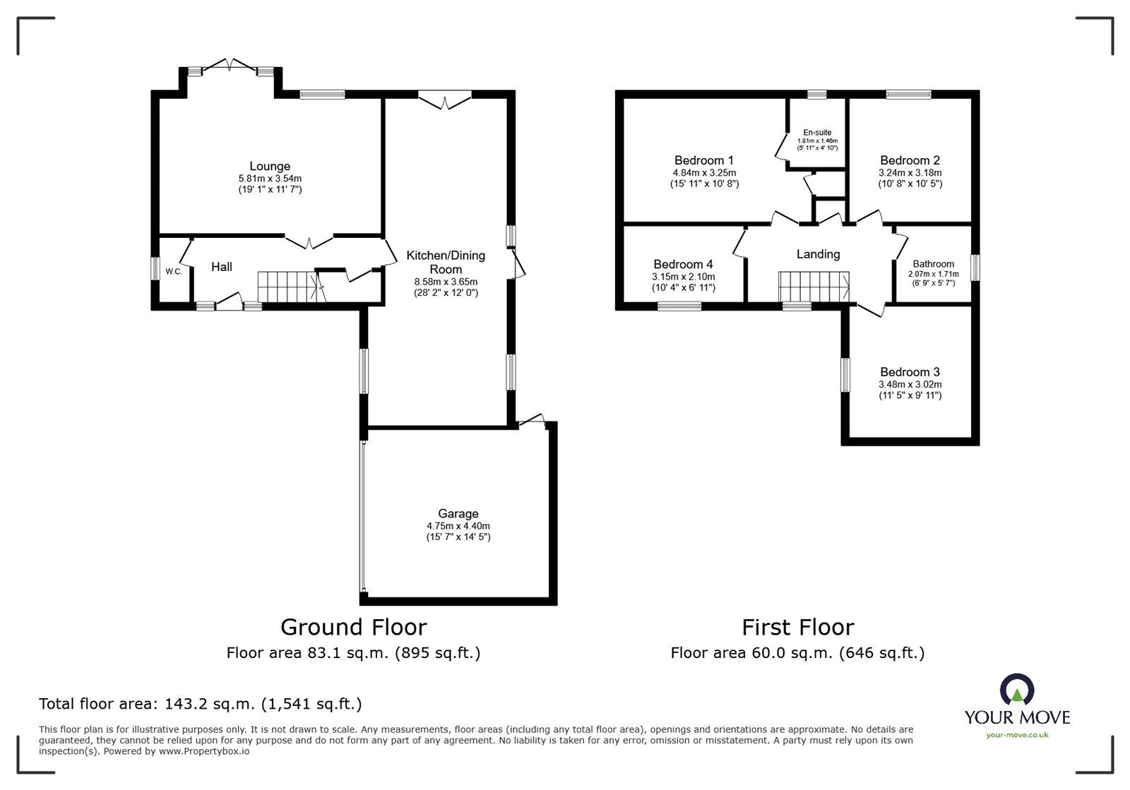 Floorplan of 4 bedroom Detached House for sale, Lower Pasture, Blaxton, Doncaster, DN9