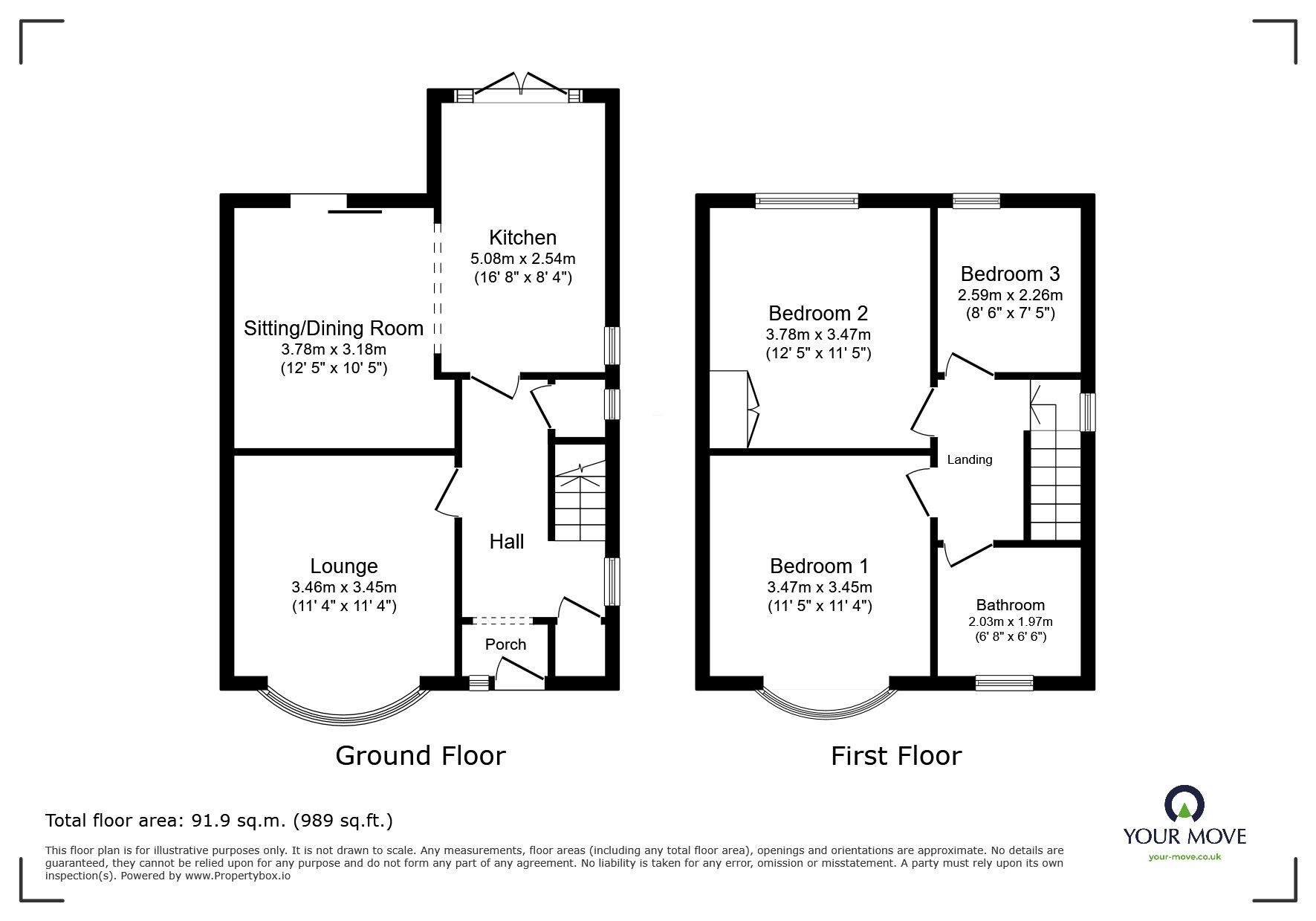 Floorplan of 3 bedroom Semi Detached House for sale, Grenville Road, Balby, Doncaster, South Yorkshire, DN4