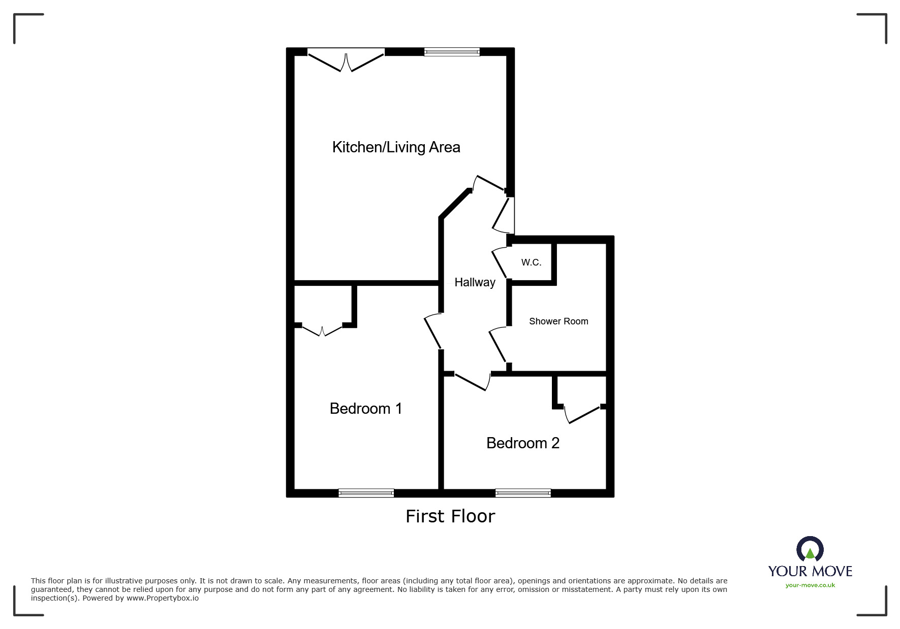 Floorplan of 2 bedroom Flat to rent, York Road, Doncaster, South Yorkshire, DN5