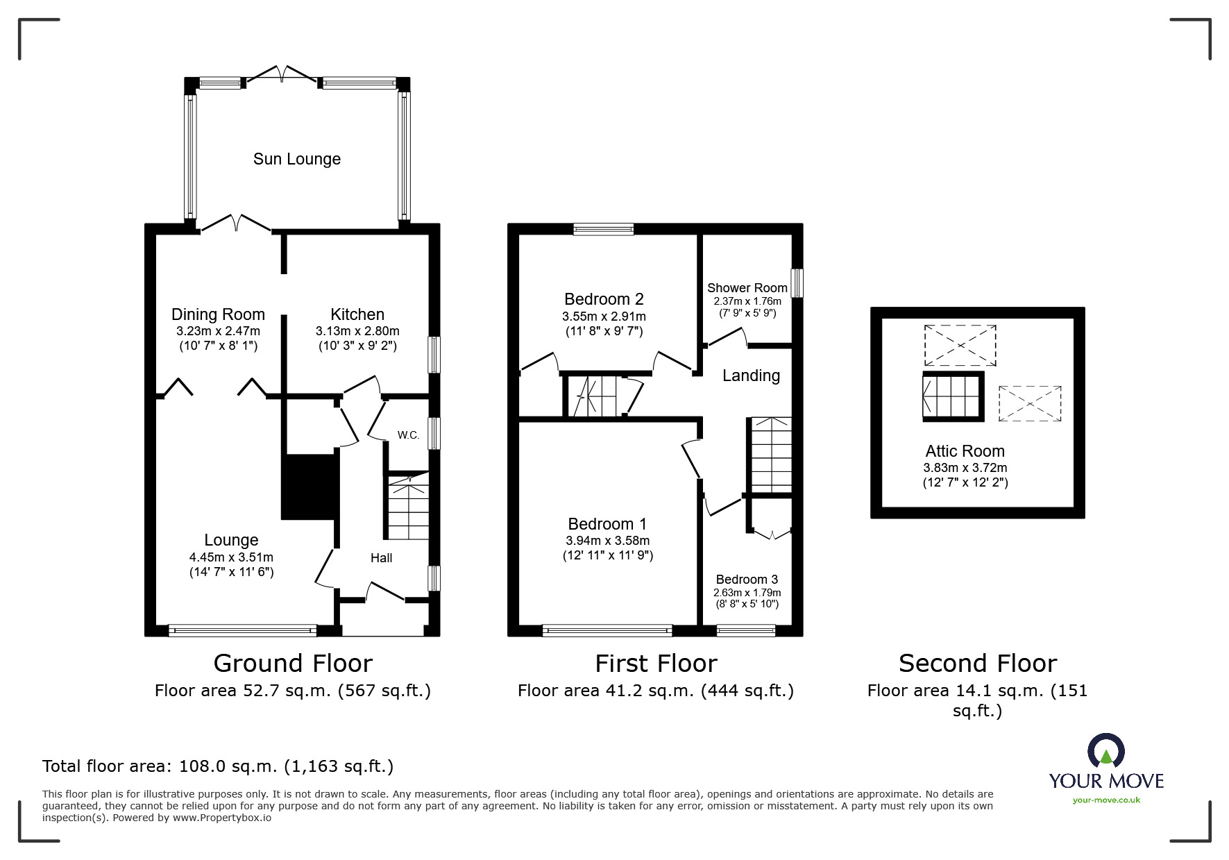 Floorplan of 3 bedroom Semi Detached House for sale, Roehampton Rise, Scawsby, Doncaster, South Yorkshire, DN5