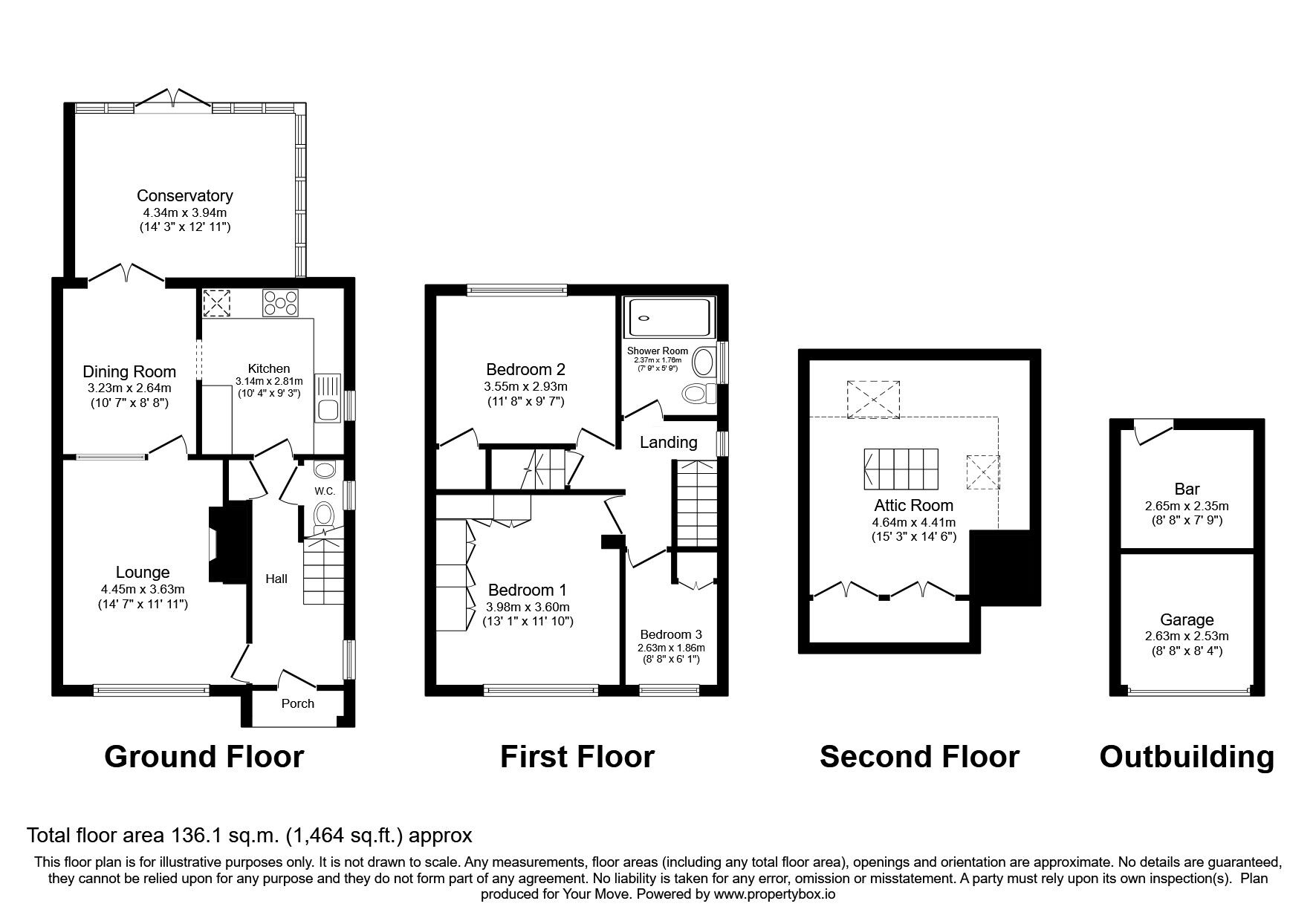 Floorplan of 3 bedroom Semi Detached House for sale, Roehampton Rise, Scawsby, Doncaster, South Yorkshire, DN5