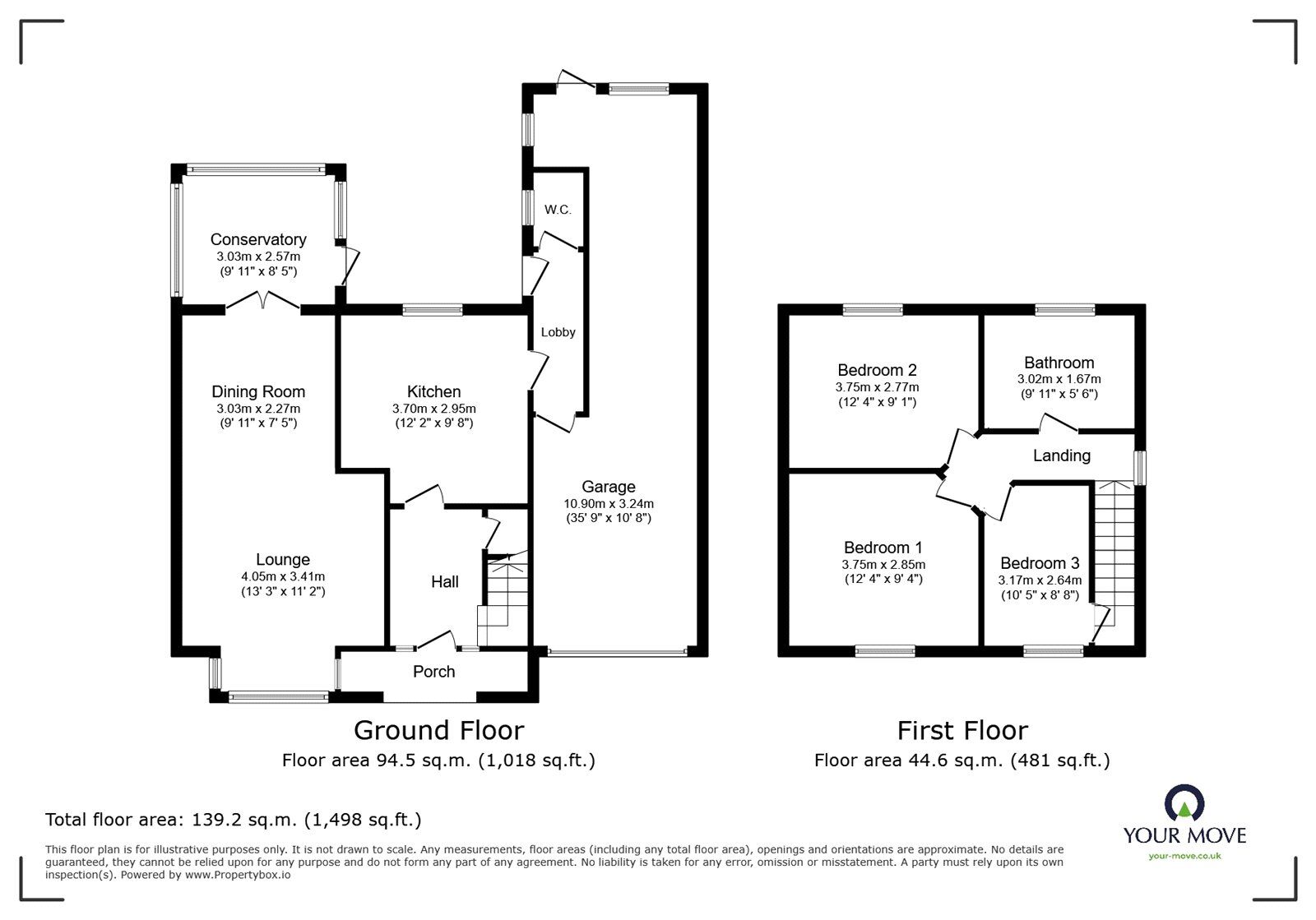 Floorplan of 3 bedroom Detached House for sale, Chiltern Crescent, Sprotbrough, South Yorkshire, DN5