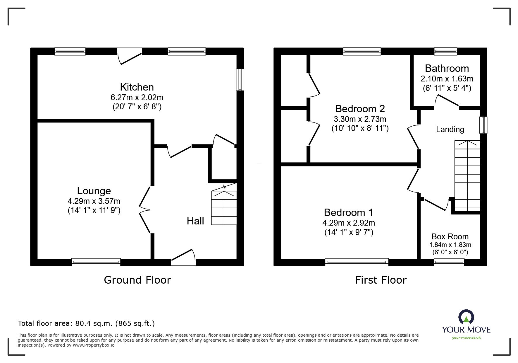 Floorplan of 2 bedroom Semi Detached House for sale, Rutland Crescent, Harworth, Nottinghamshire, DN11