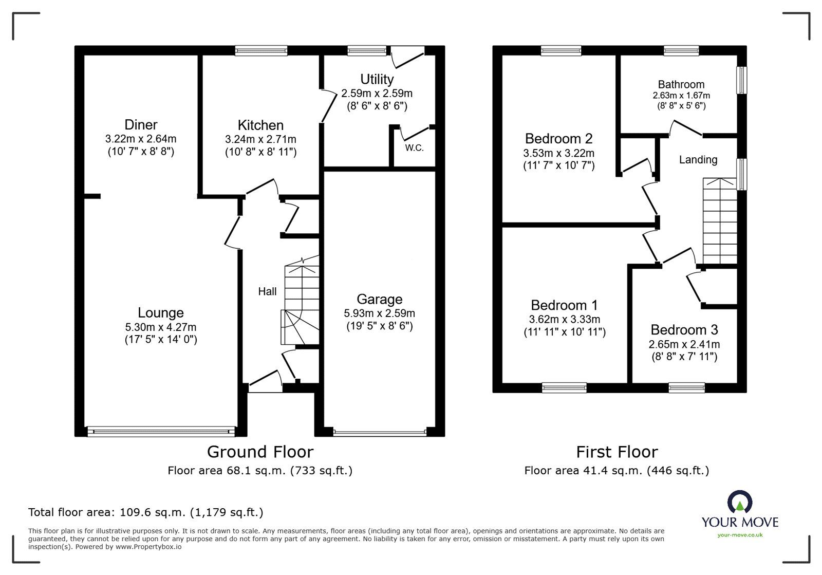 Floorplan of 3 bedroom Semi Detached House for sale, Church Lane, Bessacarr, South Yorkshire, DN4