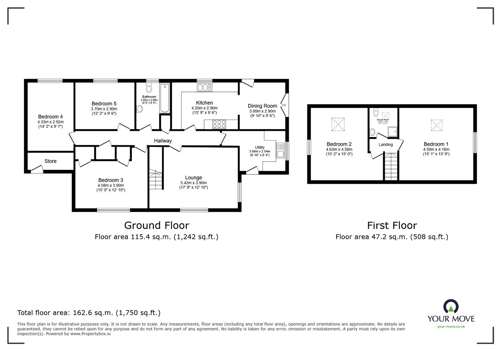 Floorplan of 5 bedroom Link Detached Bungalow for sale, Green Lane, Old Cantley, Doncaster, DN3
