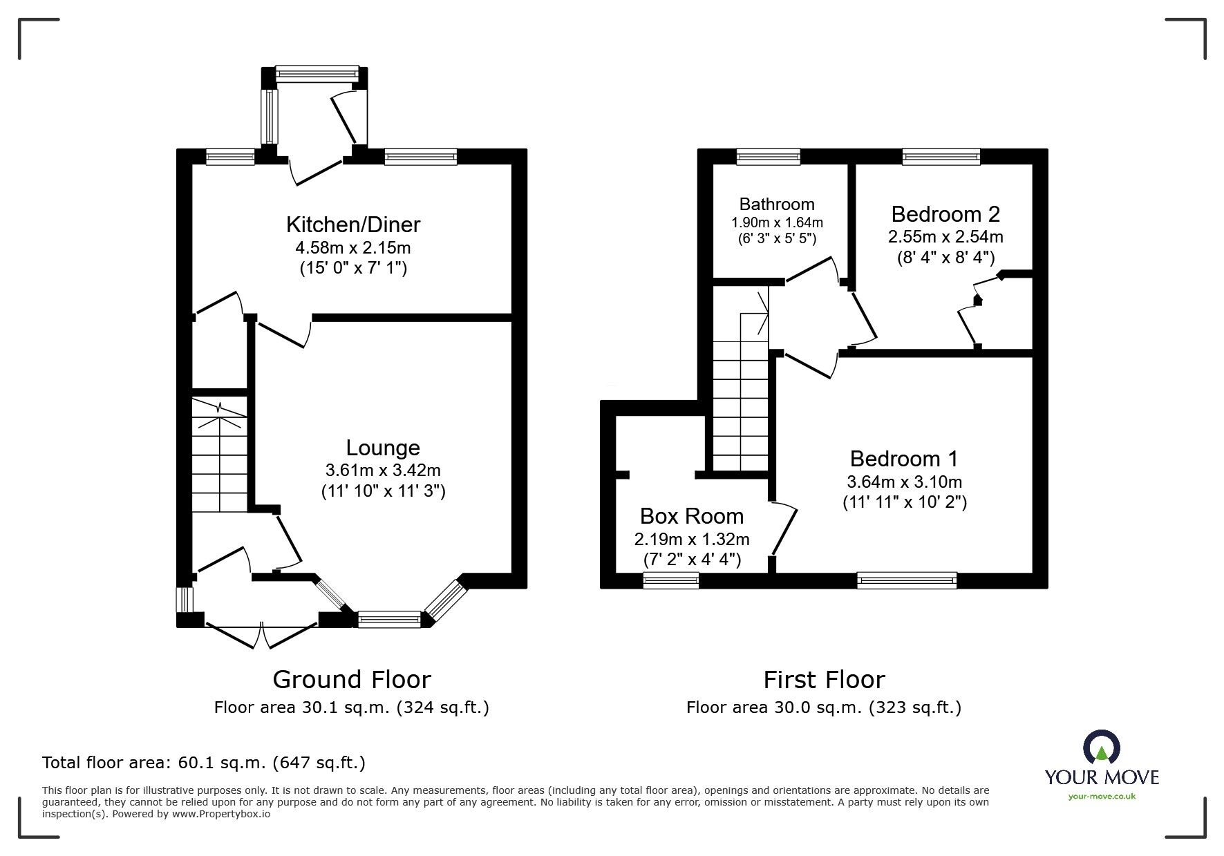 Floorplan of 2 bedroom Mid Terrace House for sale, Dixon Crescent, Balby, Doncaster, South Yorkshire, DN4