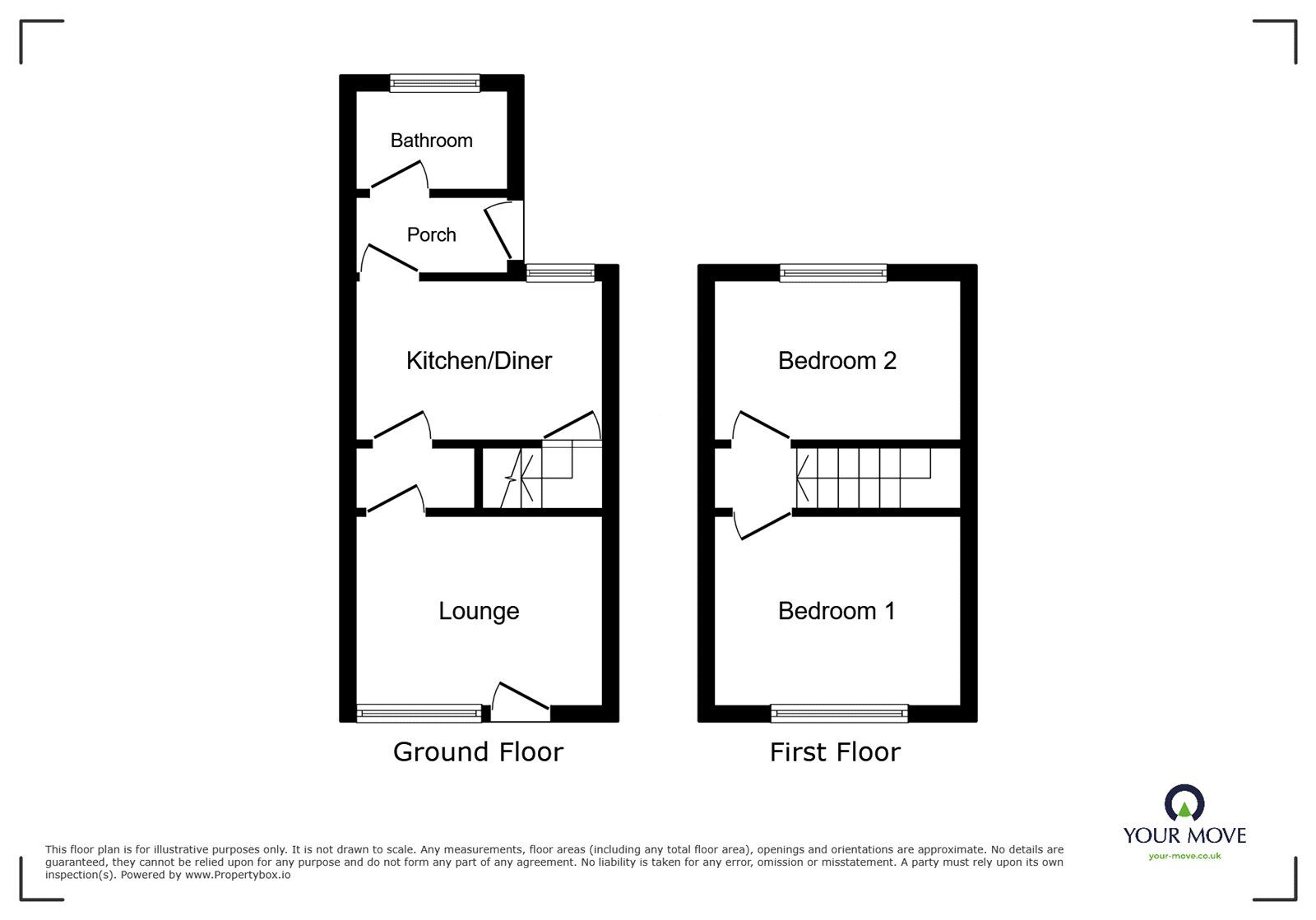 Floorplan of 2 bedroom Mid Terrace House for sale, Queens Road, Doncaster, South Yorkshire, DN1