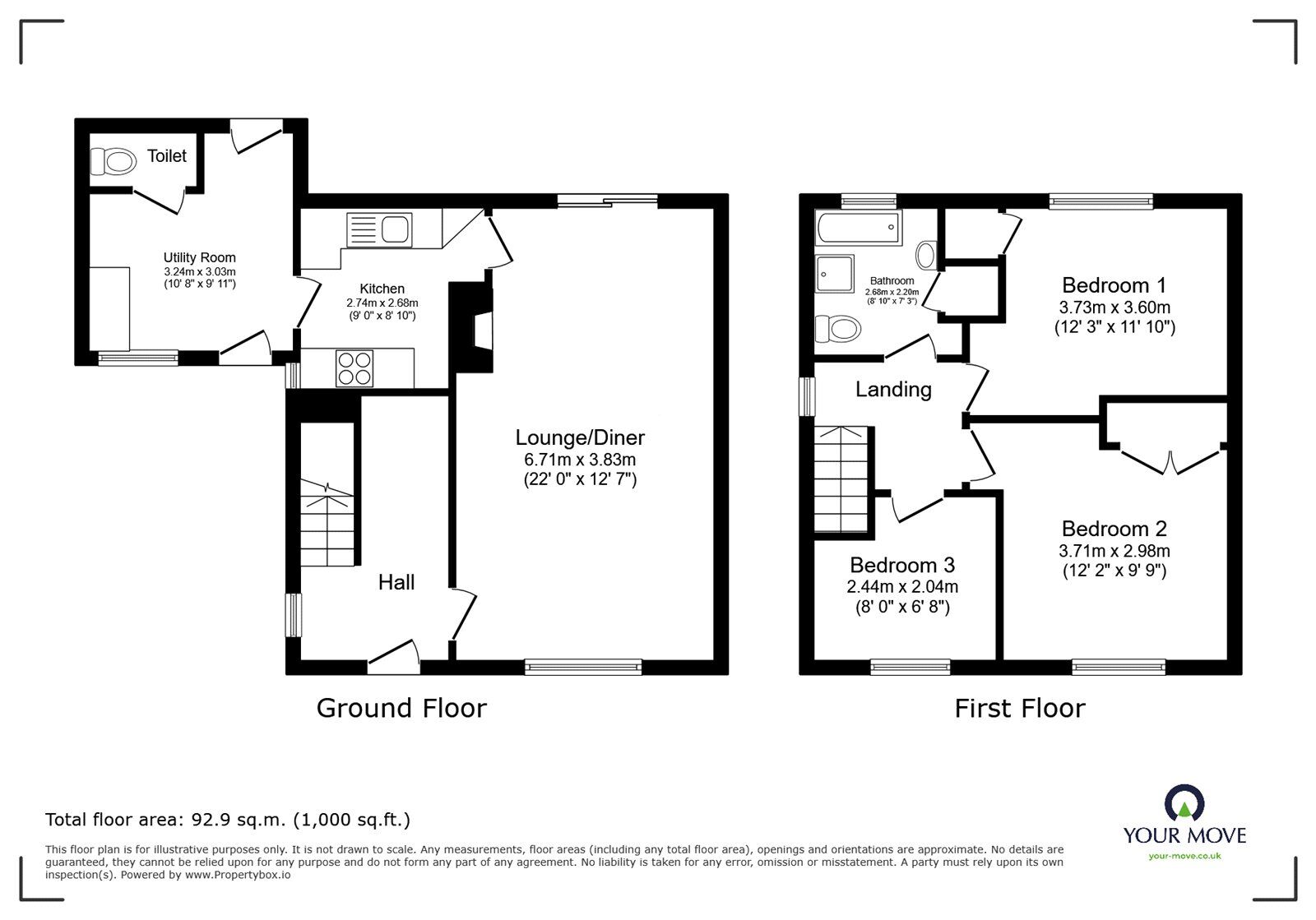 Floorplan of 3 bedroom Semi Detached House for sale, Parkway South, Doncaster, South Yorkshire, DN2