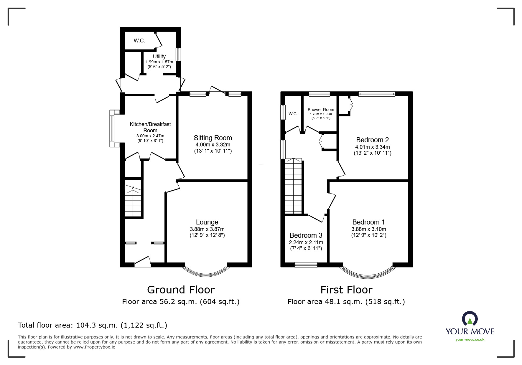 Floorplan of 3 bedroom Semi Detached House for sale, Welbeck Road, Bennetthorpe, Doncaster, South Yorkshire, DN4