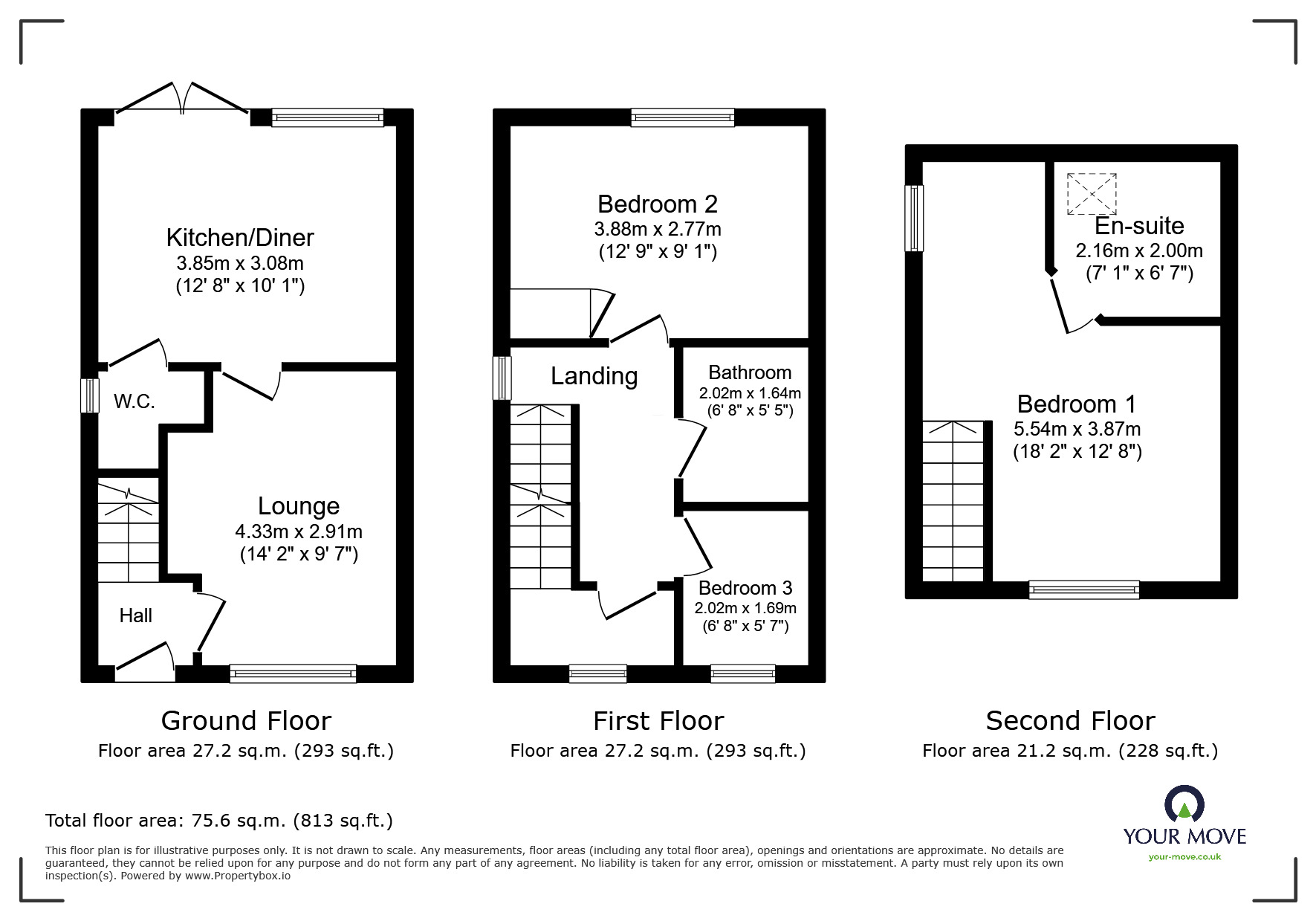 Floorplan of 3 bedroom Semi Detached House for sale, Kirkby Grove, Bircotes, Nottinghamshire, DN11