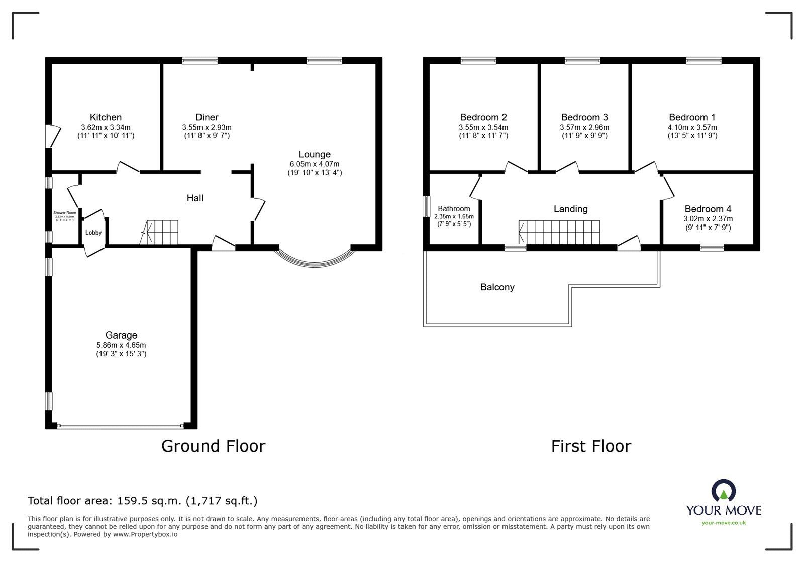 Floorplan of 4 bedroom Detached House for sale, Skipwith Close, Loversall, Doncaster, DN11
