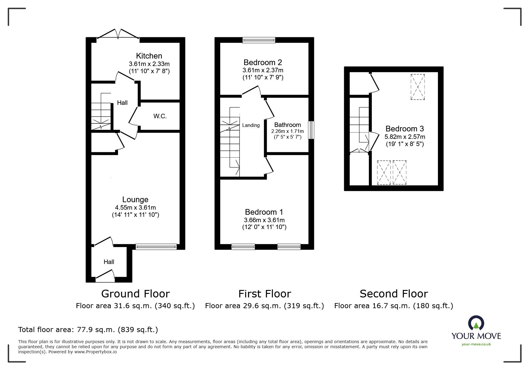 Floorplan of 3 bedroom Semi Detached House for sale, Whimbrel Chase, Scunthorpe, Lincolnshire, DN16