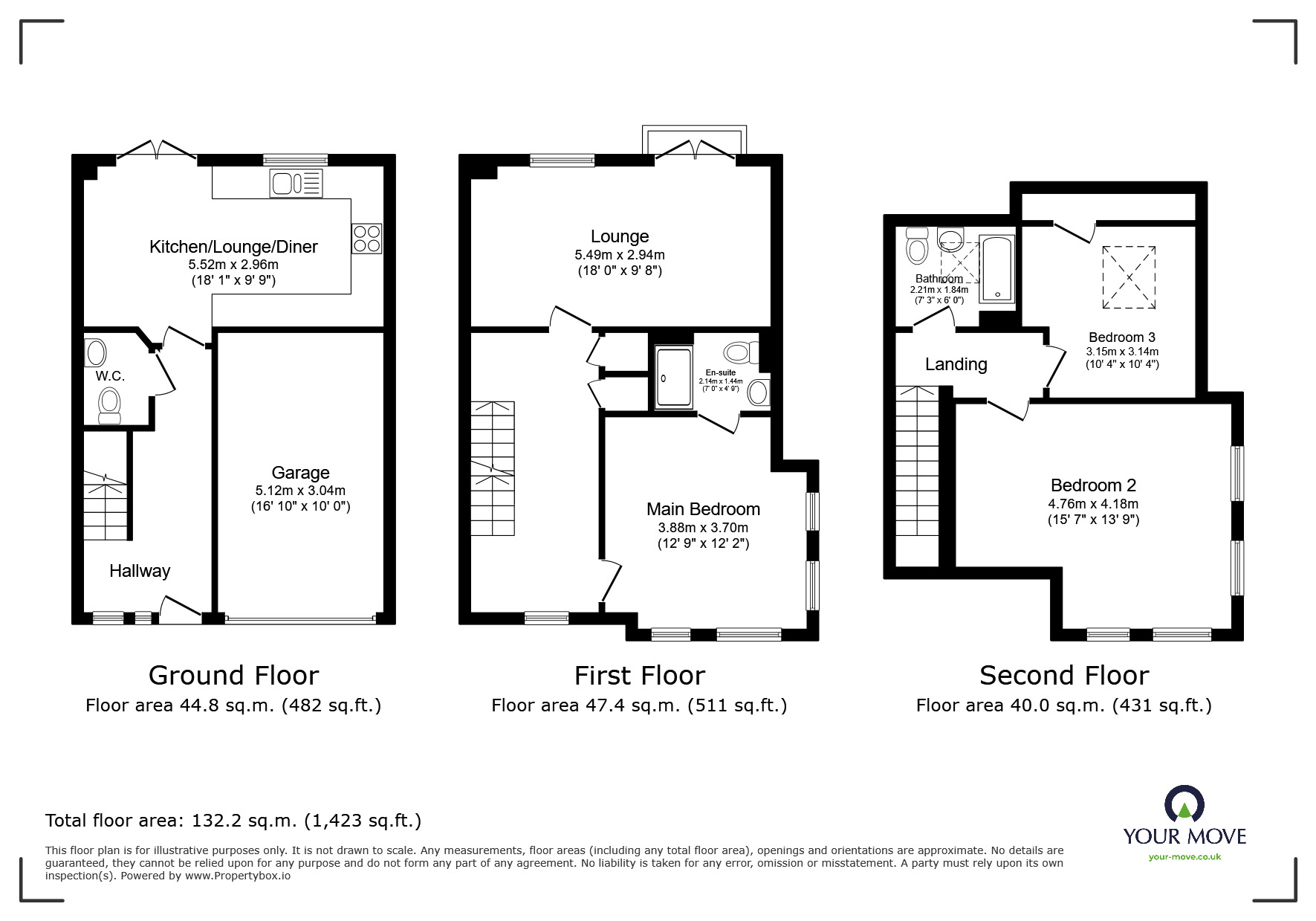 Floorplan of 3 bedroom Semi Detached House to rent, Arthur Street, Bentley, South Yorkshire, DN5